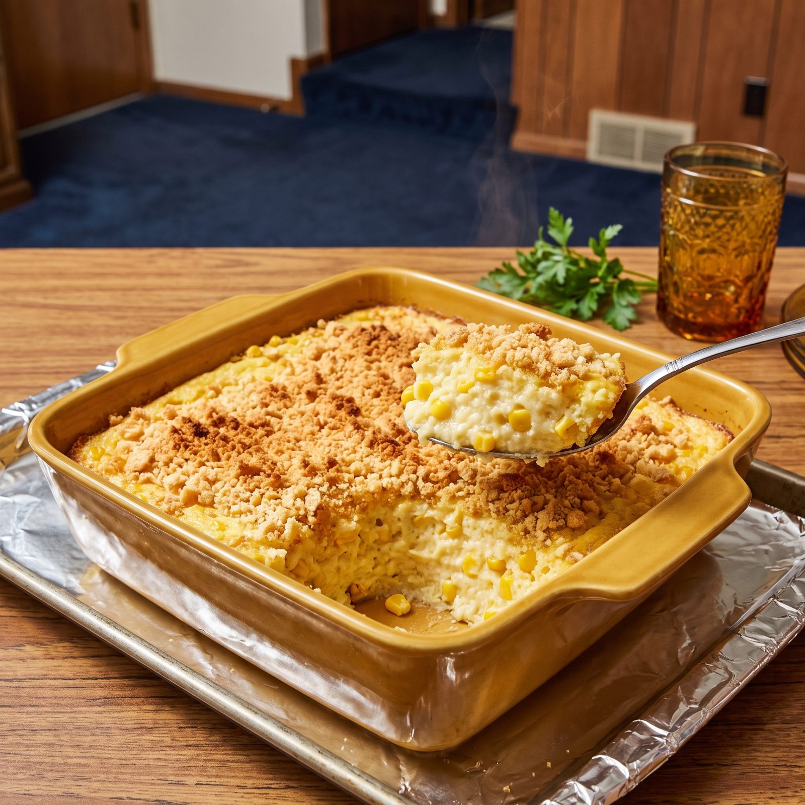 Corn Pudding With Cracker Crumbs
