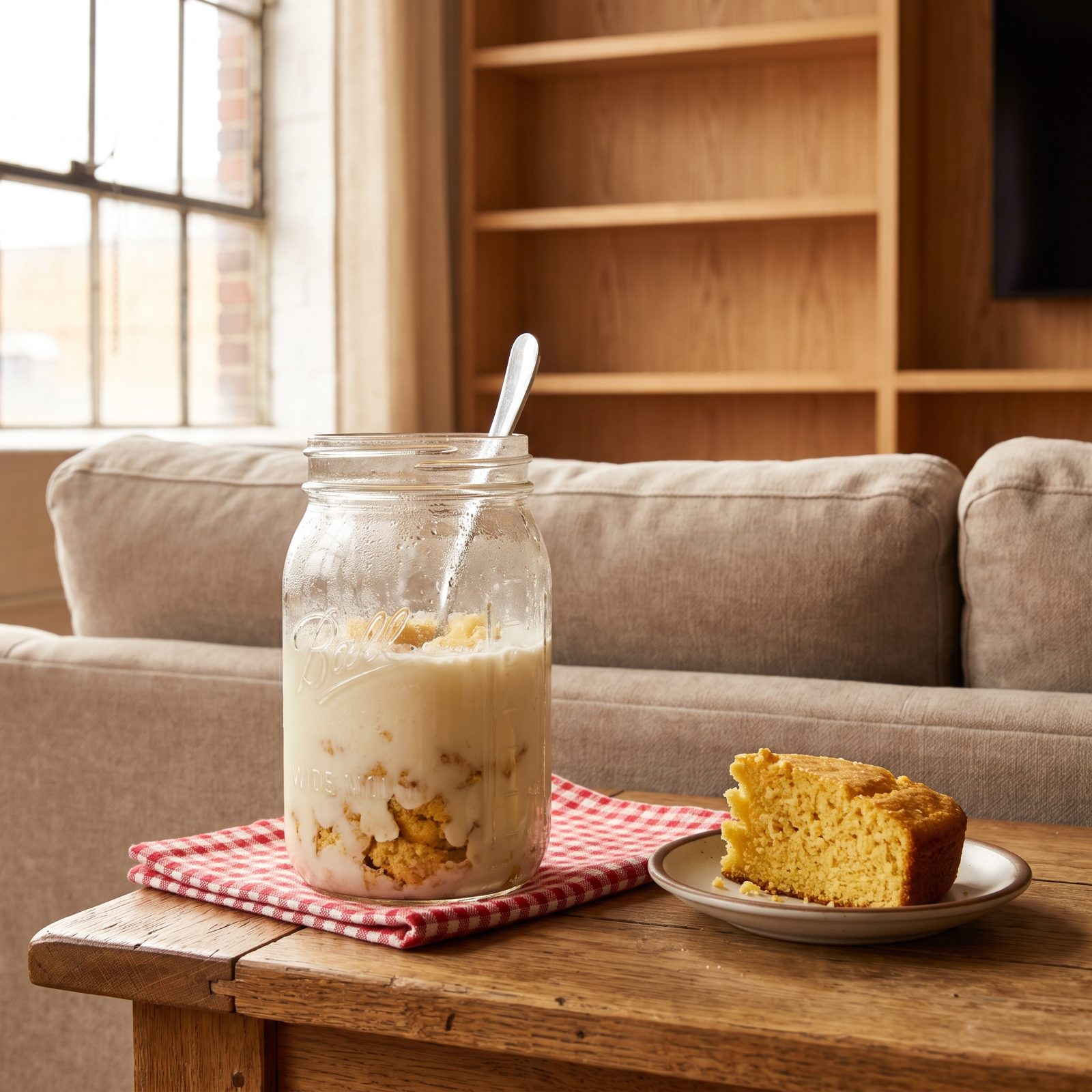 Cornbread Crumbled Into Cold Buttermilk