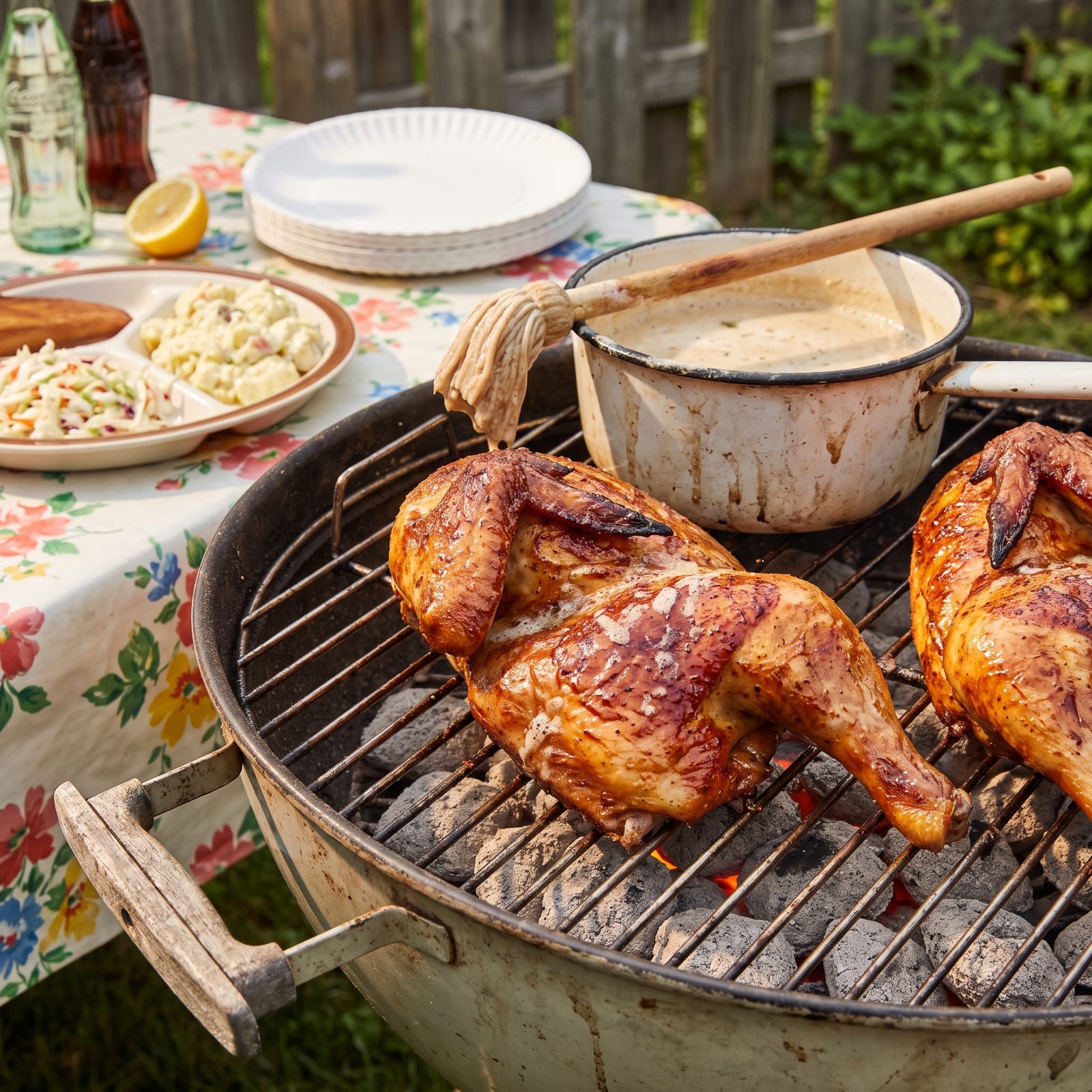 Cornell Chicken Mopped With Tangy Egg-and-Vinegar Sauce