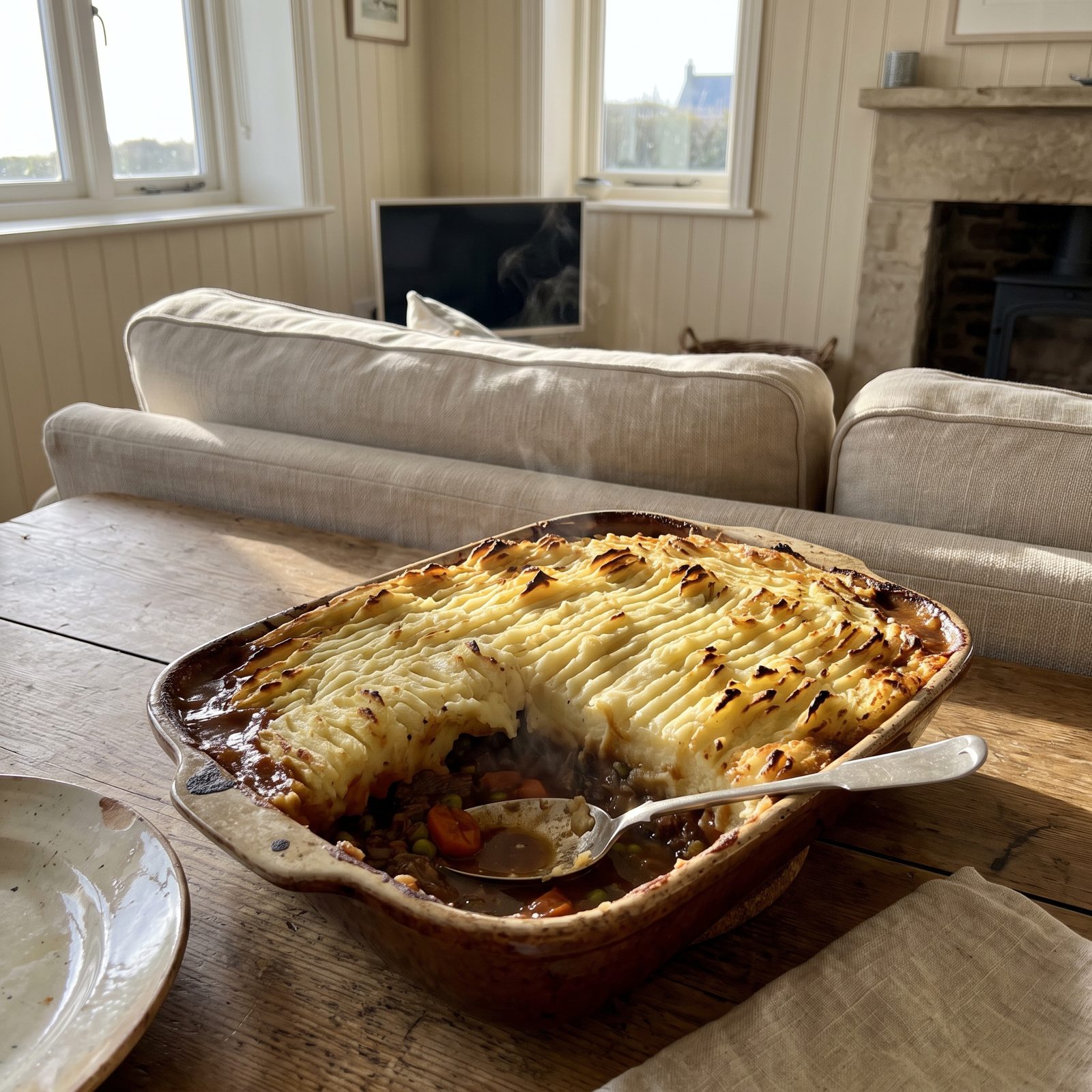 Cottage Pie With Fork-Ridged Potatoes