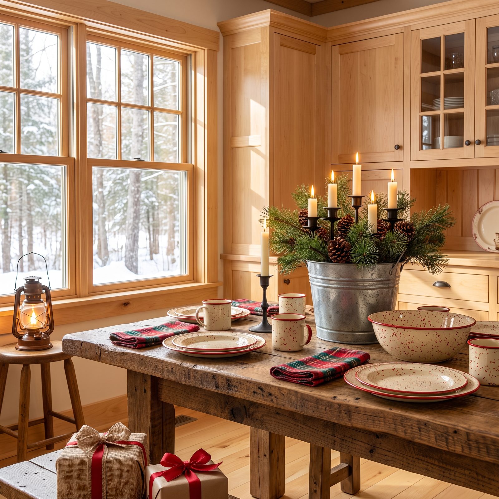 A Cozy Enamelware Cabin Christmas