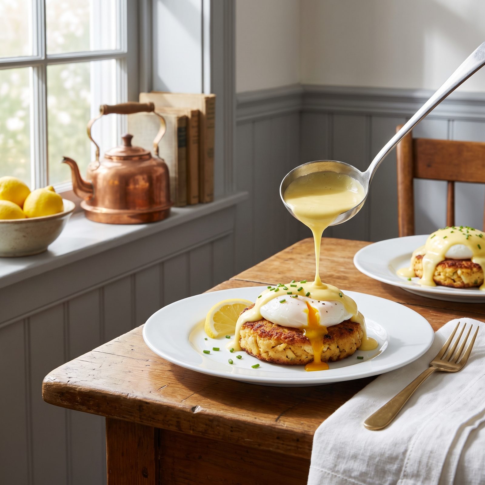 Crab Cake Benedict With Lemon Hollandaise