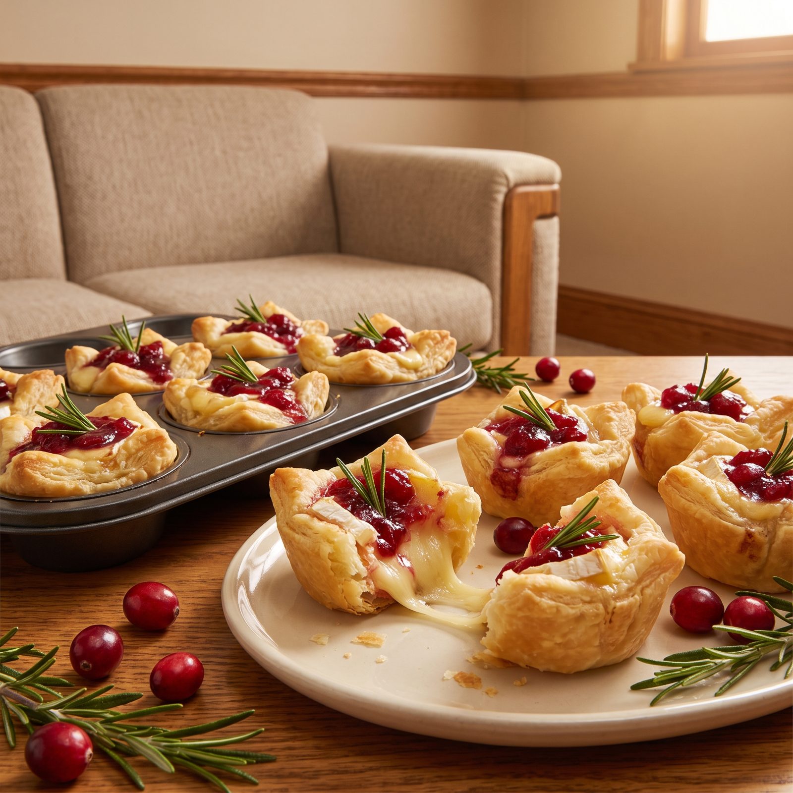 Cranberry-Brie Puff-Pastry Bites
