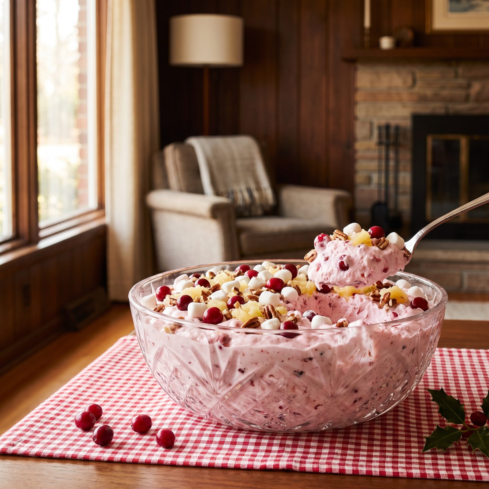 Cranberry Fluff Salad With Marshmallows