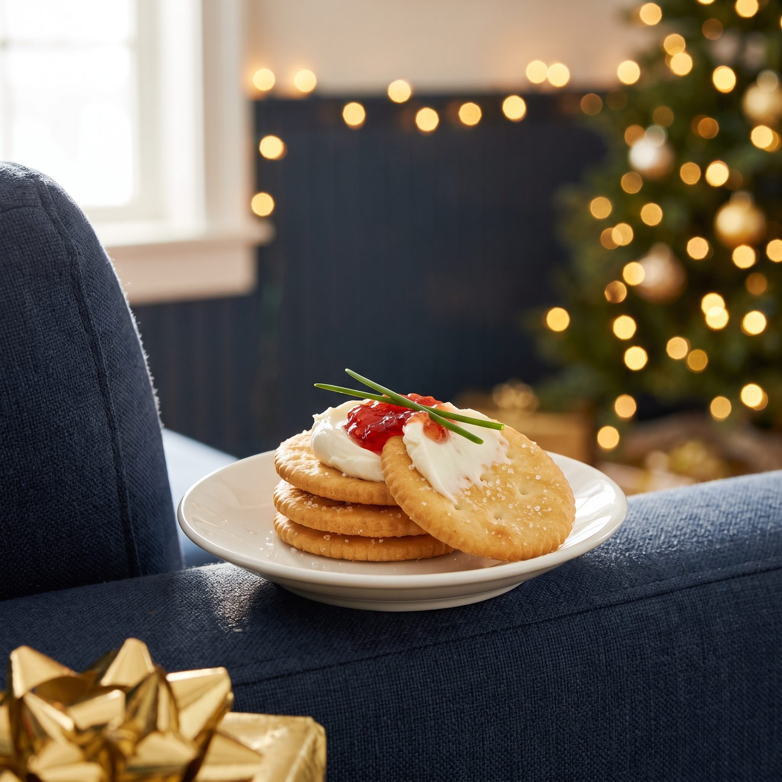 Cream Cheese Spread on Ritz Crackers