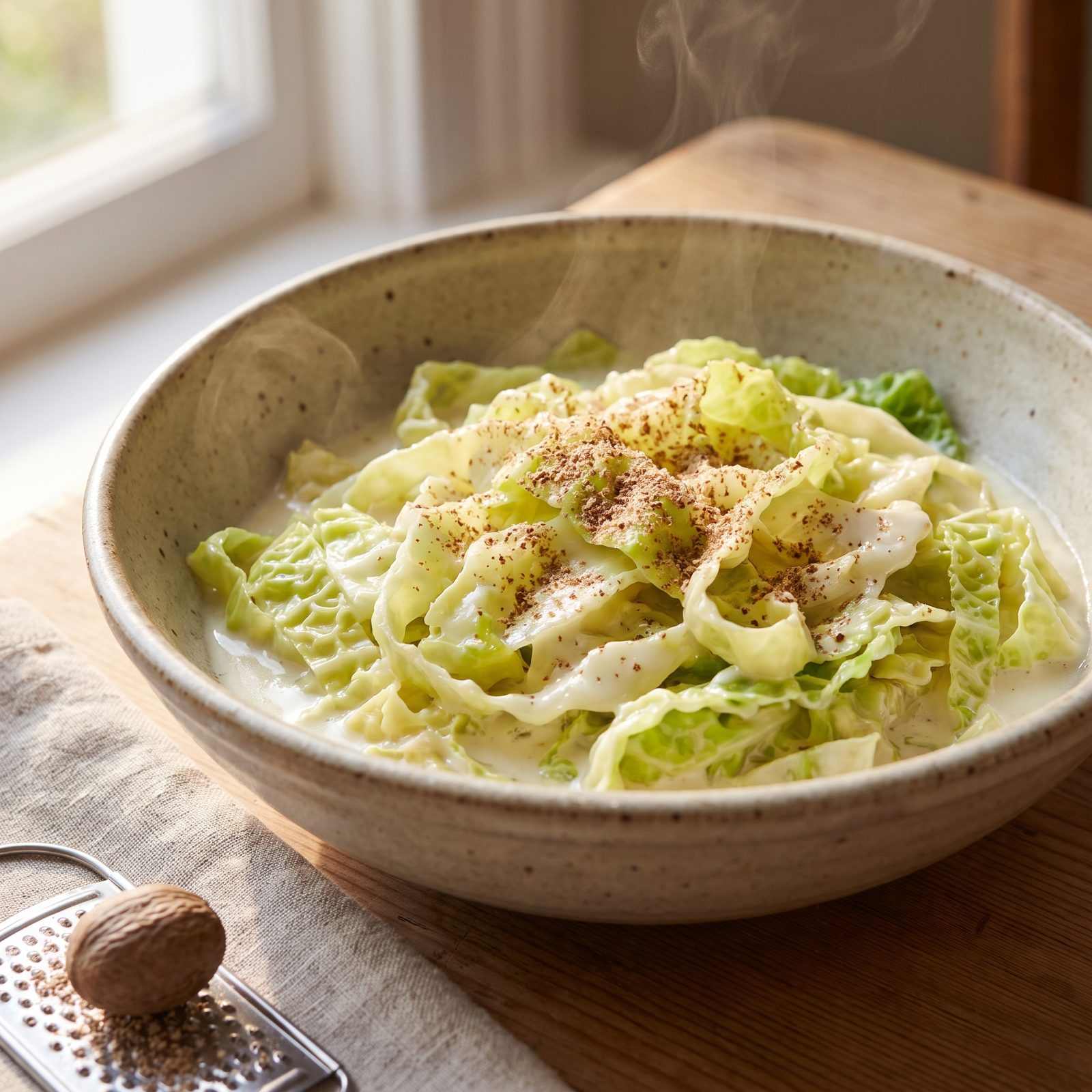 Creamed Savoy Cabbage With Nutmeg
