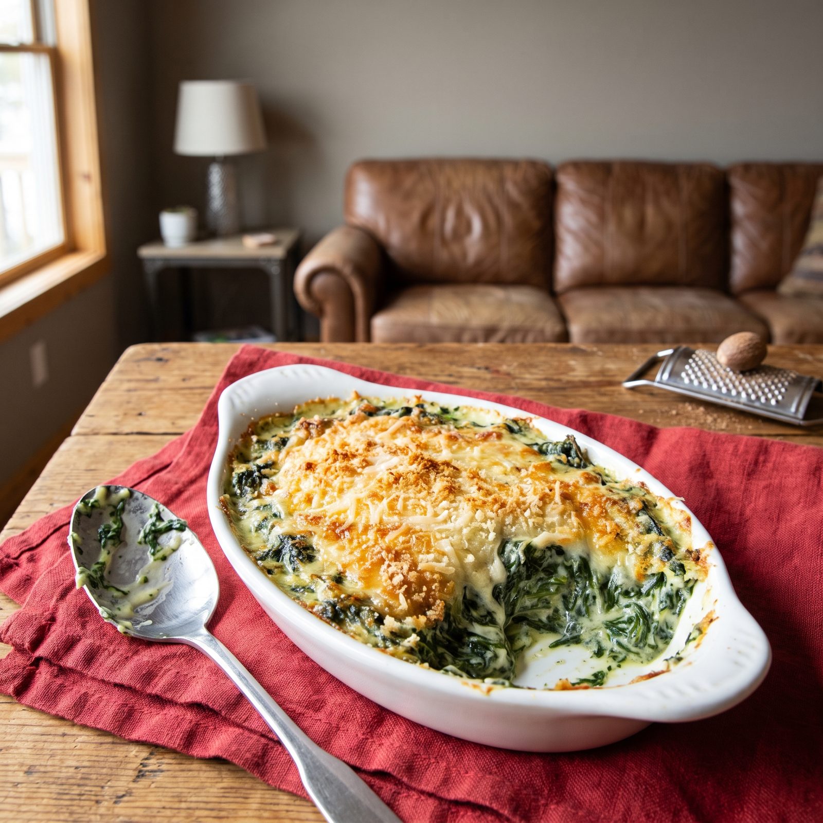 Creamed Spinach Gratin