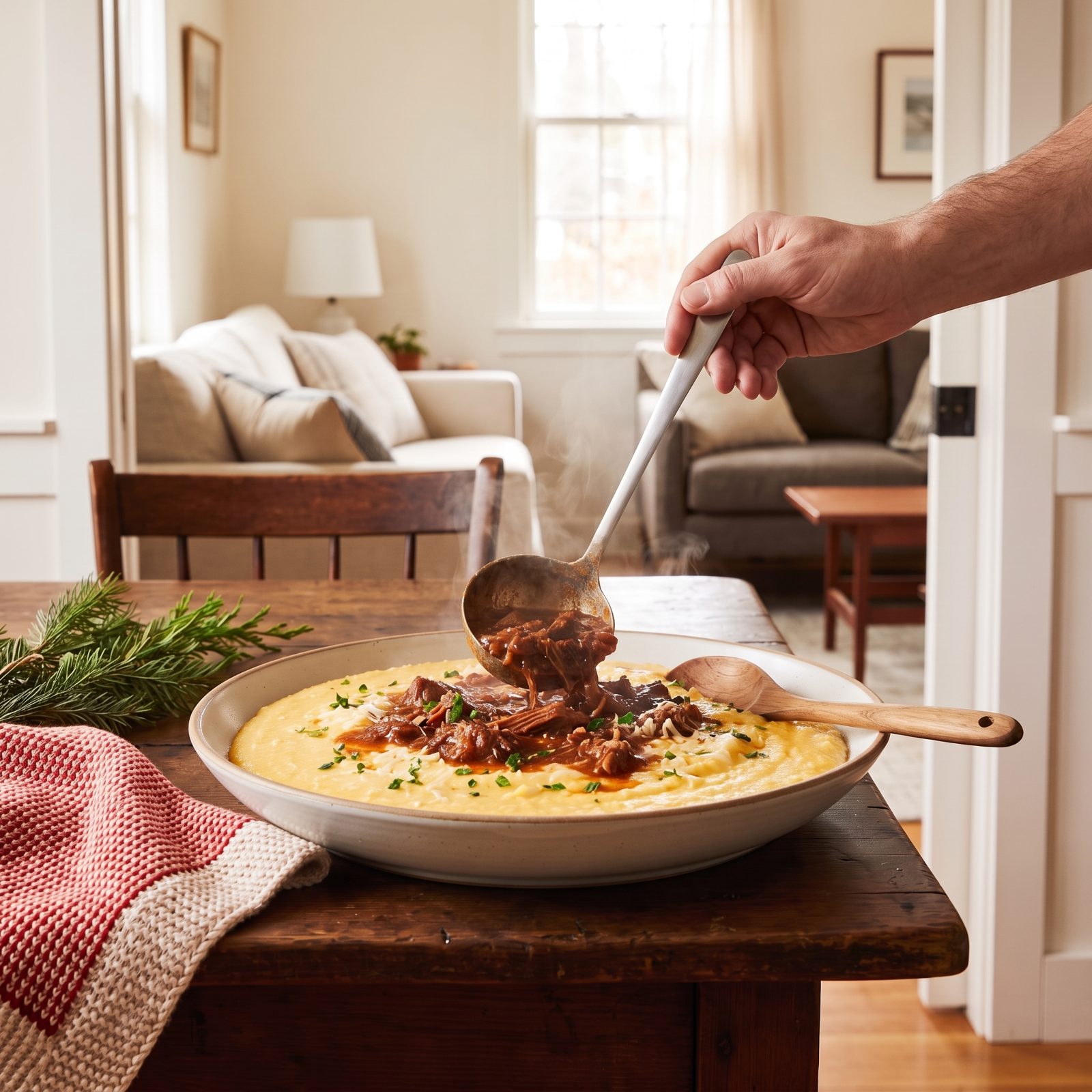 Creamy Polenta With Slow-Cooked Beef Ragù