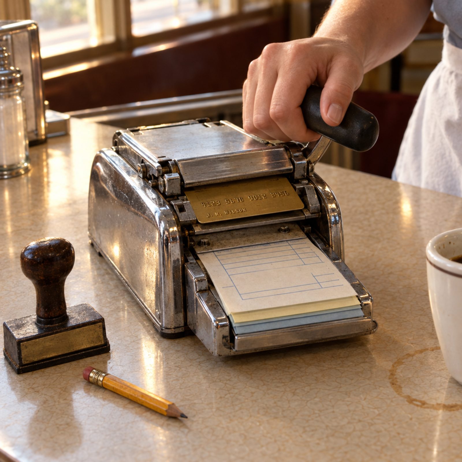 Credit Cards Processed with a Manual Imprinter
