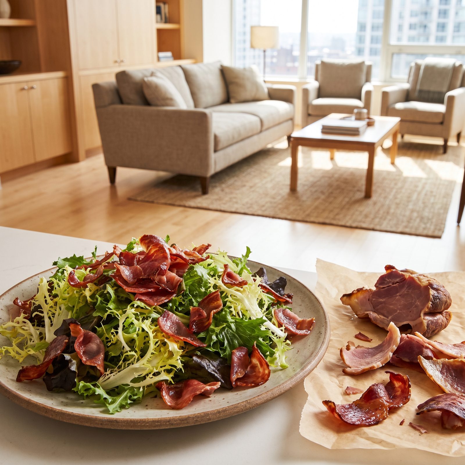 Crisp Deli-Meat Scraps Into Salty Salad Shards