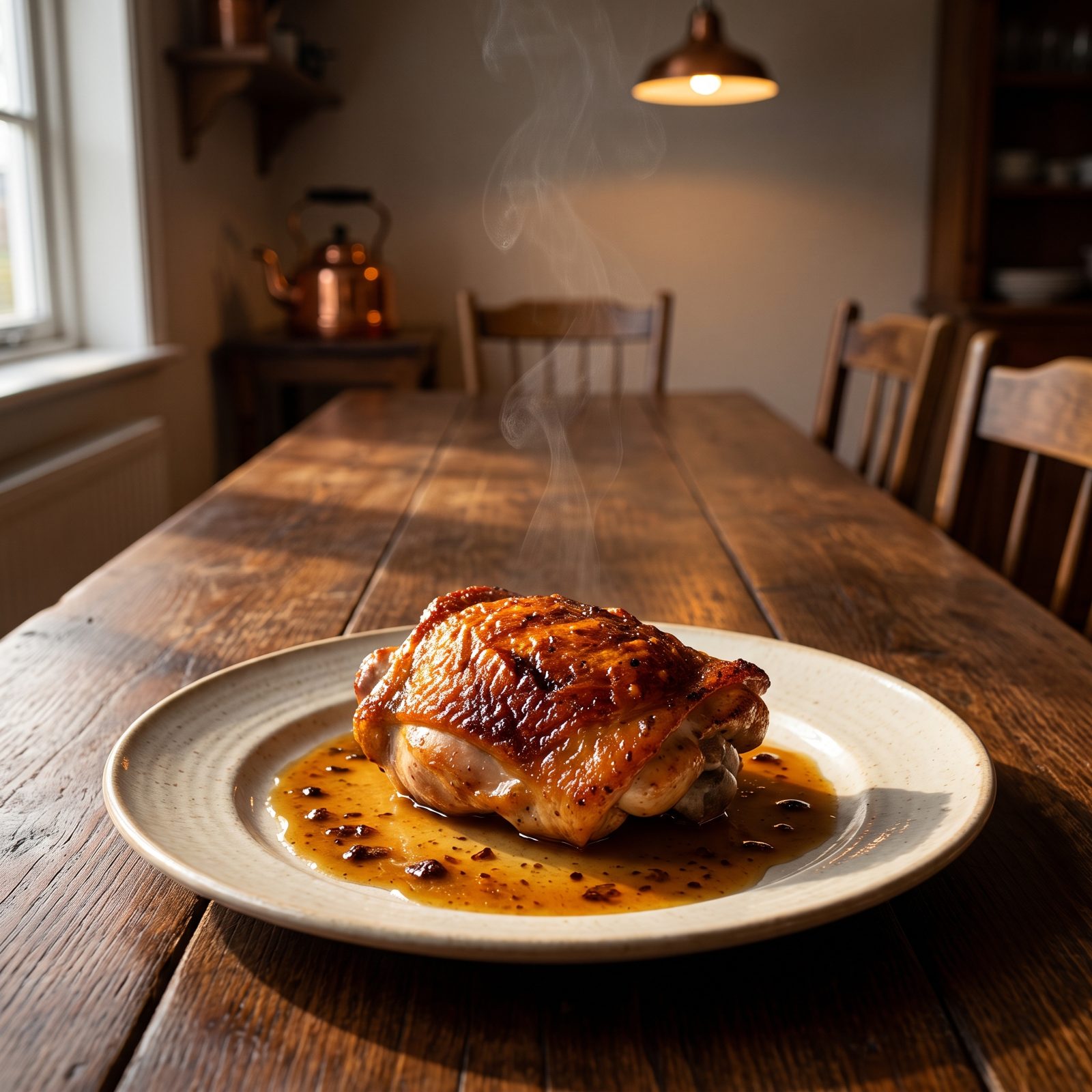 Crisp-Skinned Chicken Thigh With Pan Sauce