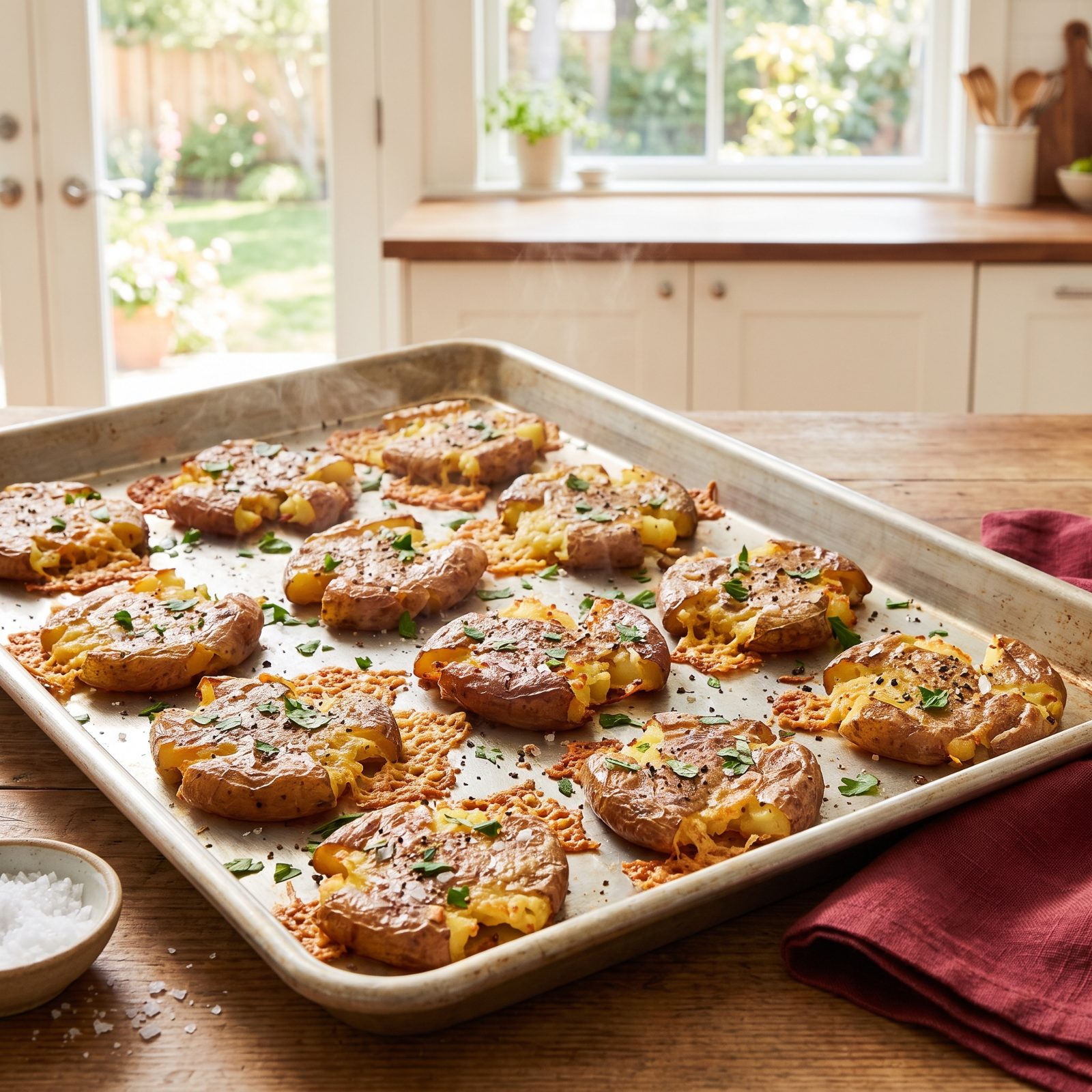 Crispy Parmesan Smashed Potatoes