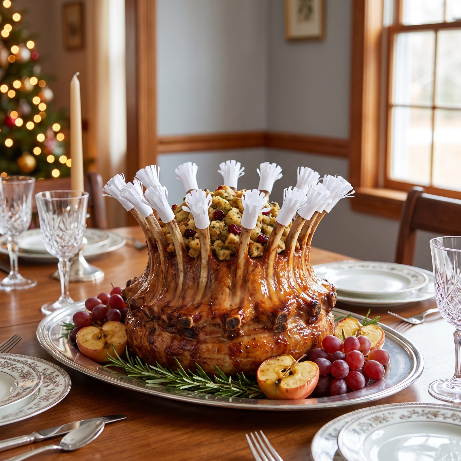 A Crown Roast Dressed Up in Paper Frills