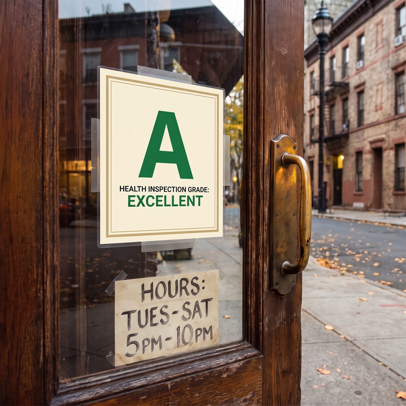 The Current Health Inspection Grade Is Displayed Proudly
