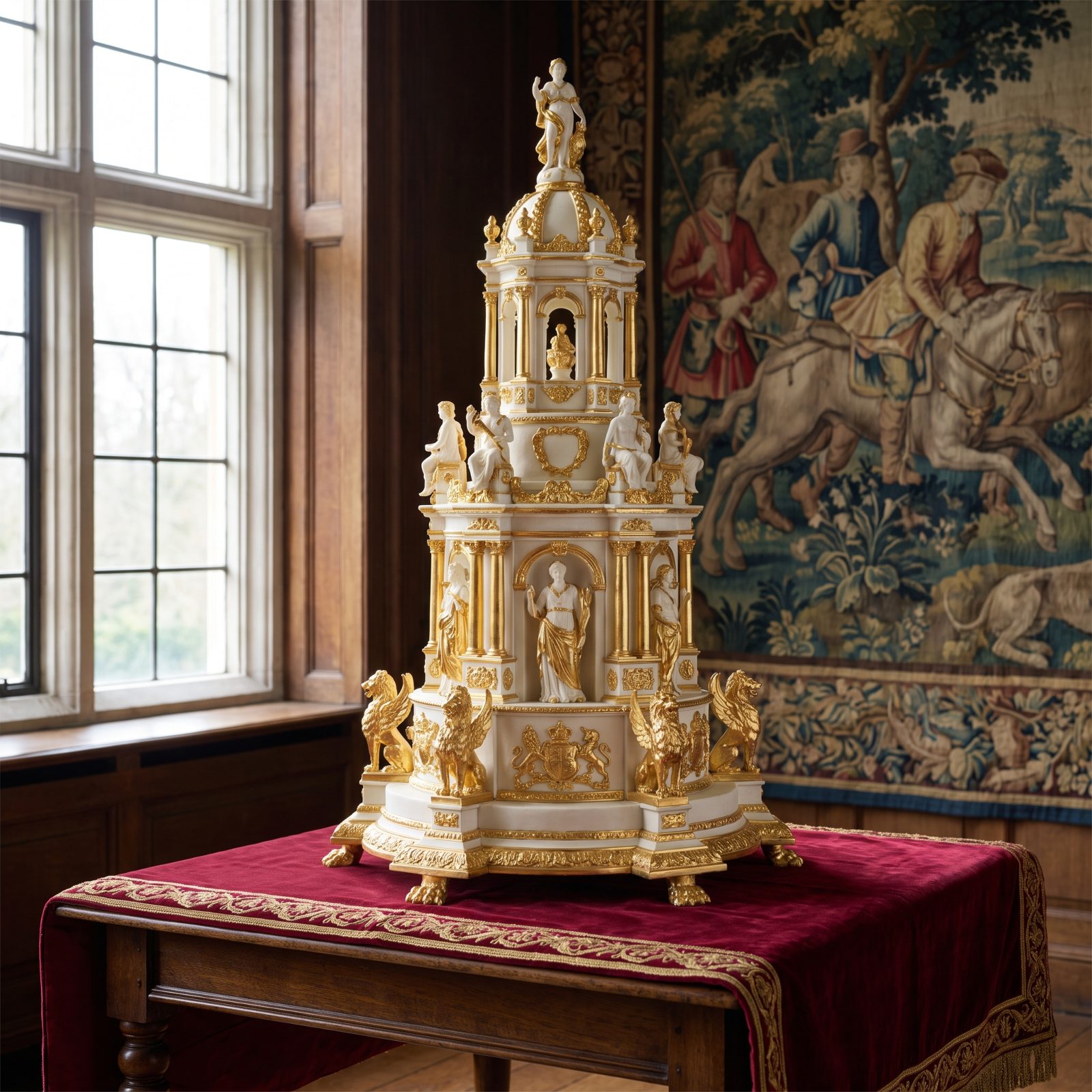 A Decorated Marchpane Christmas Centerpiece