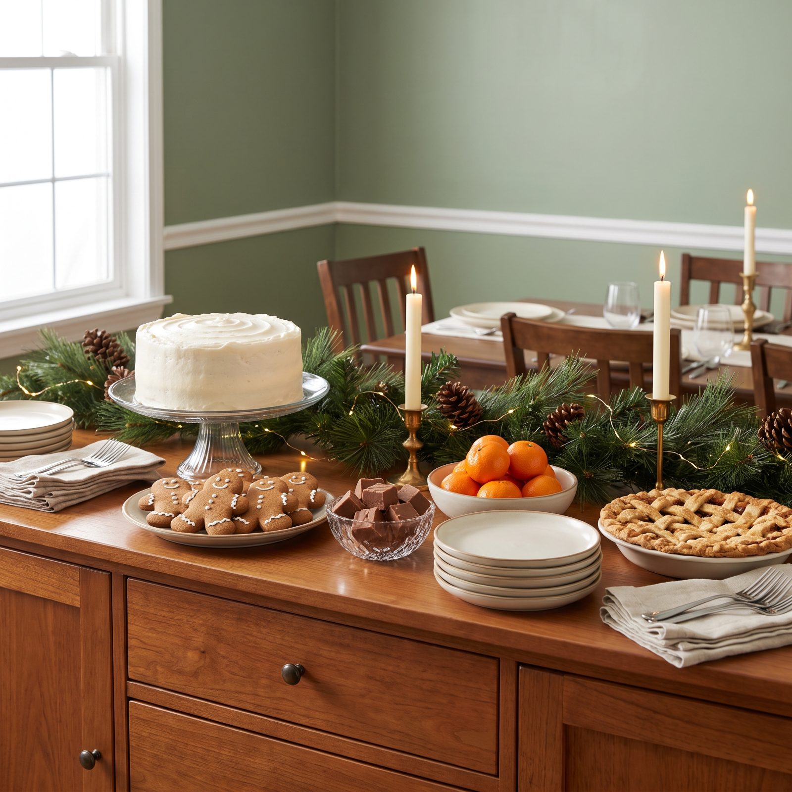 The Dessert Sideboard, Fully Set Before the First Course
