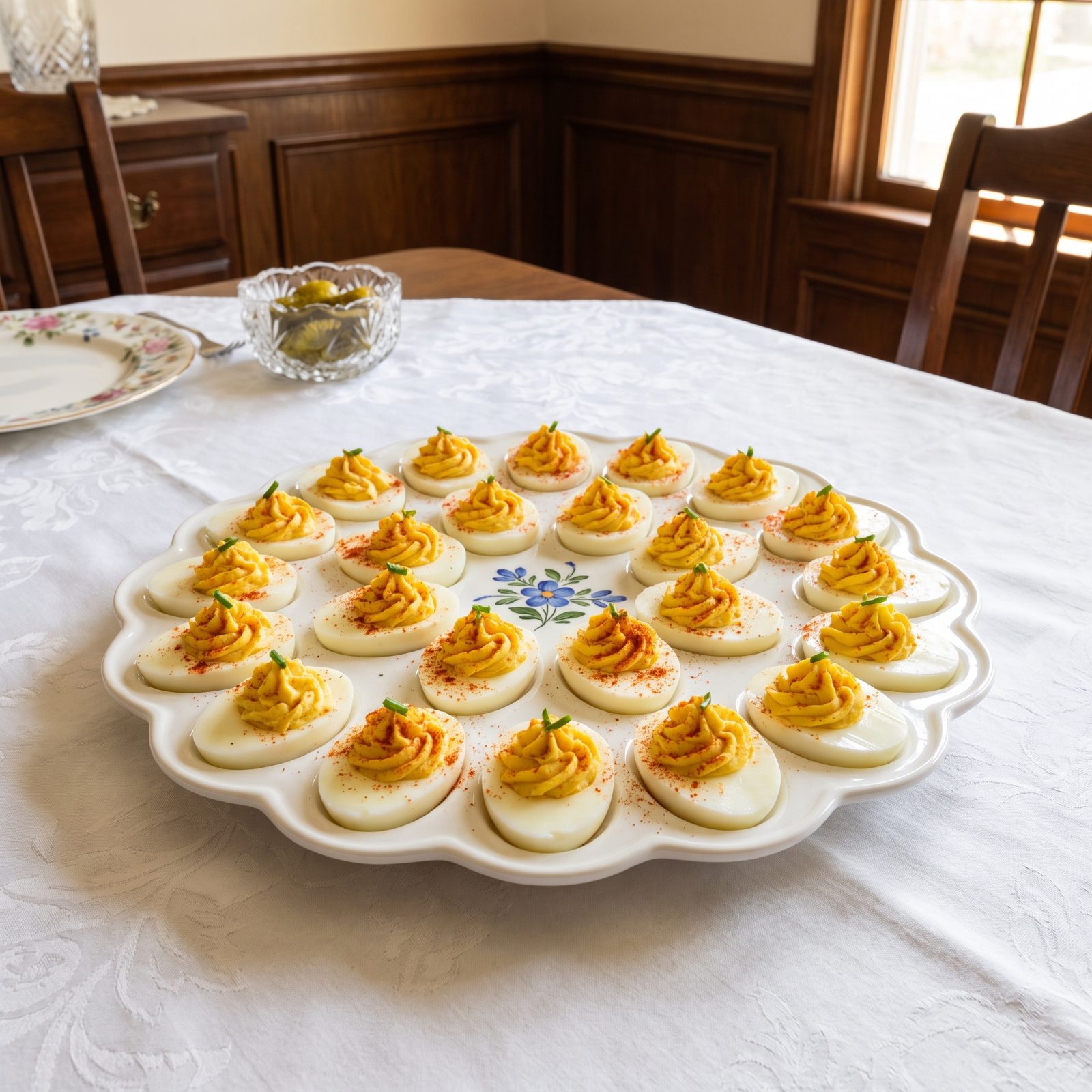 Deviled Eggs Dusted with a Snow of Paprika