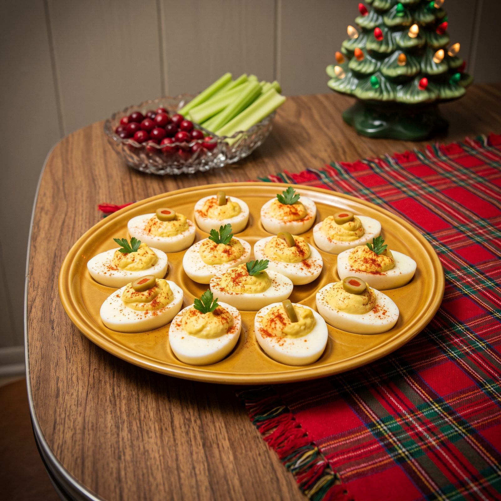 Deviled Eggs Under a Dusting of Paprika