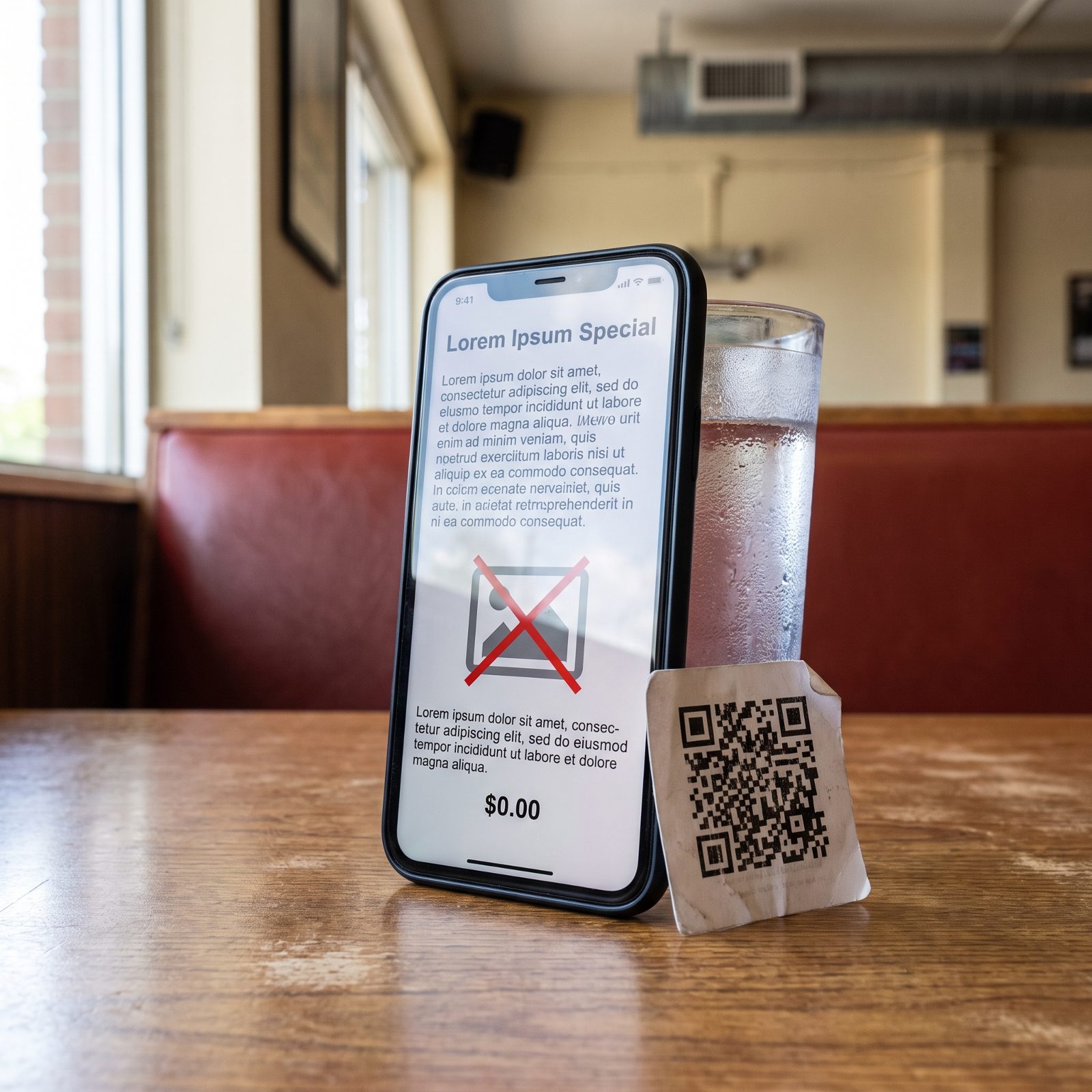 Doesn't Care: A QR Menu Full of Broken Links and Placeholder Text