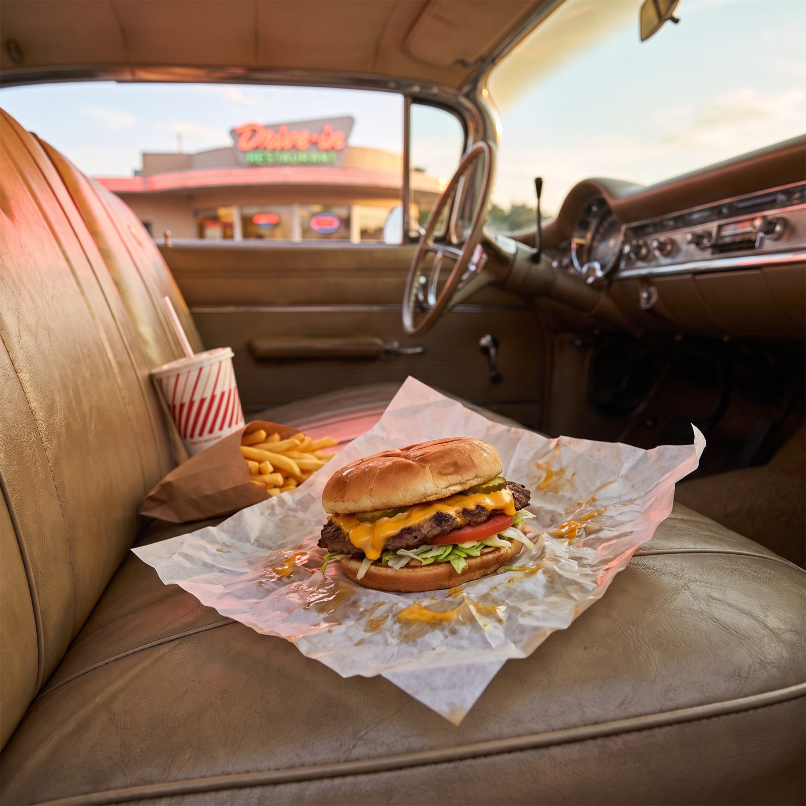 Drive-In Burgers Eaten From a Paper Wrapper