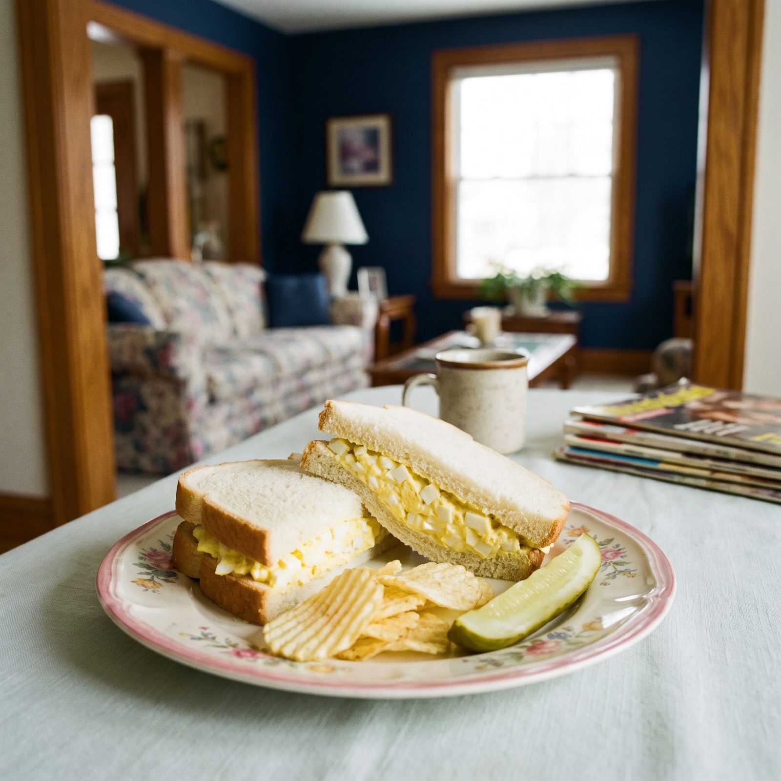 Egg Salad Sandwich on Soft White Bread, The Lunch That Doesn't Apologize