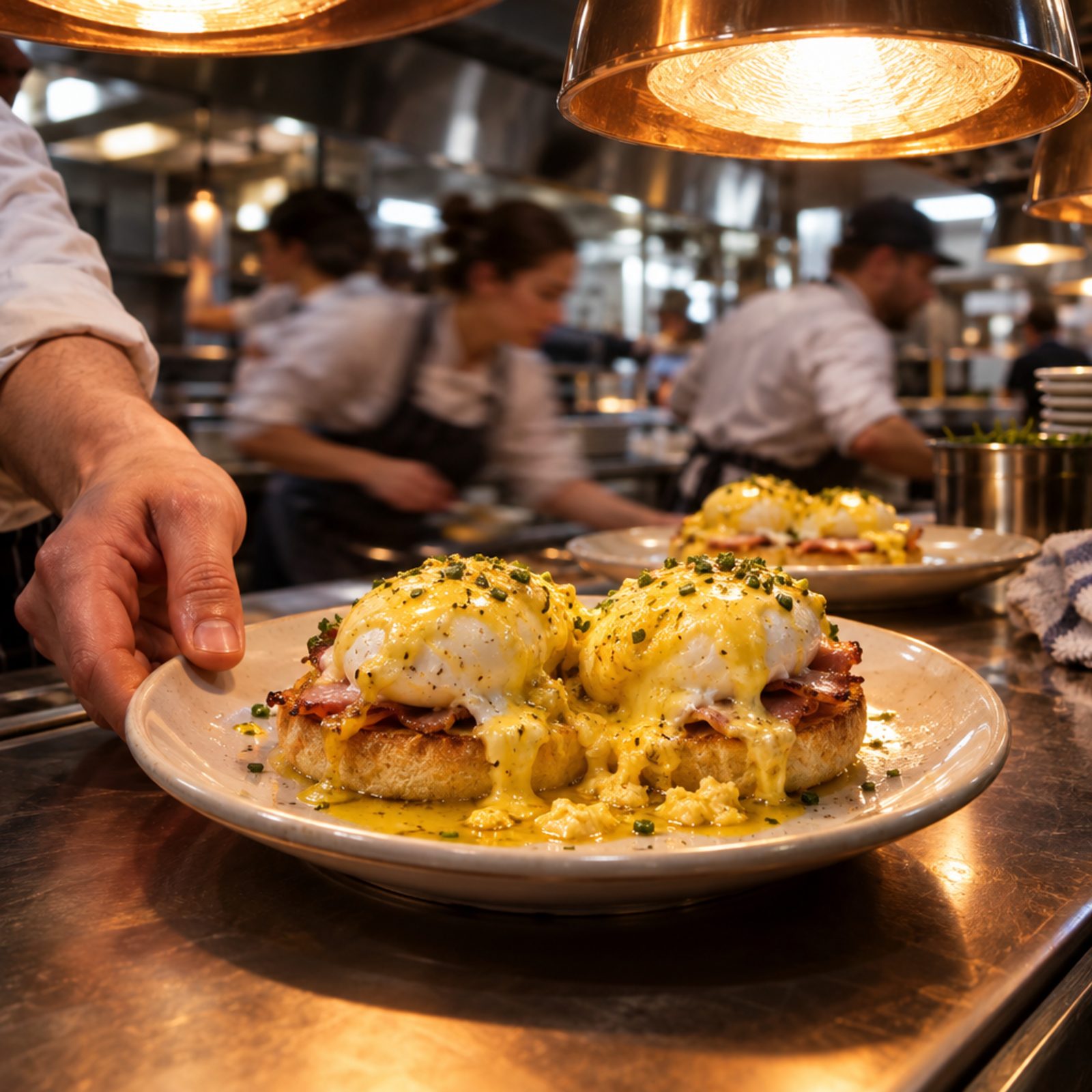 Eggs Benedict During the Brunch Rush