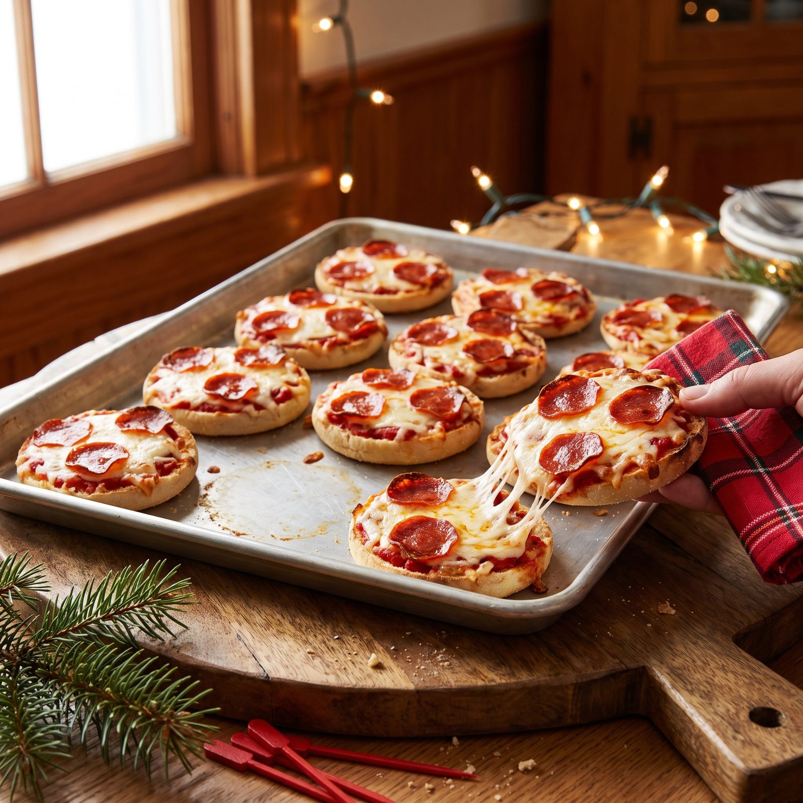 English Muffin Mini Pizzas Under the Broiler