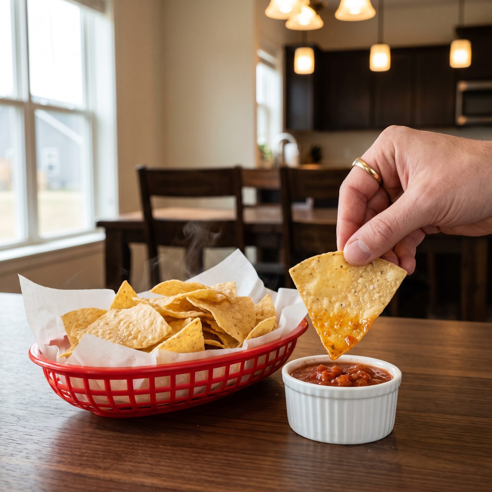 The First Warm Chips From the Restaurant Basket