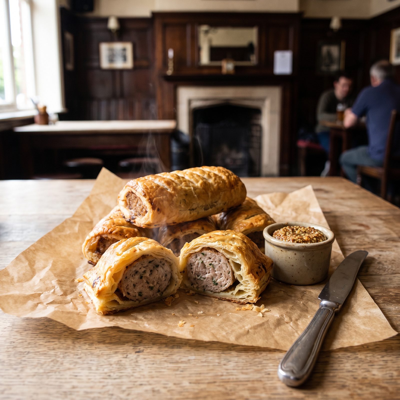Flaky Sage Sausage Rolls With Mustard