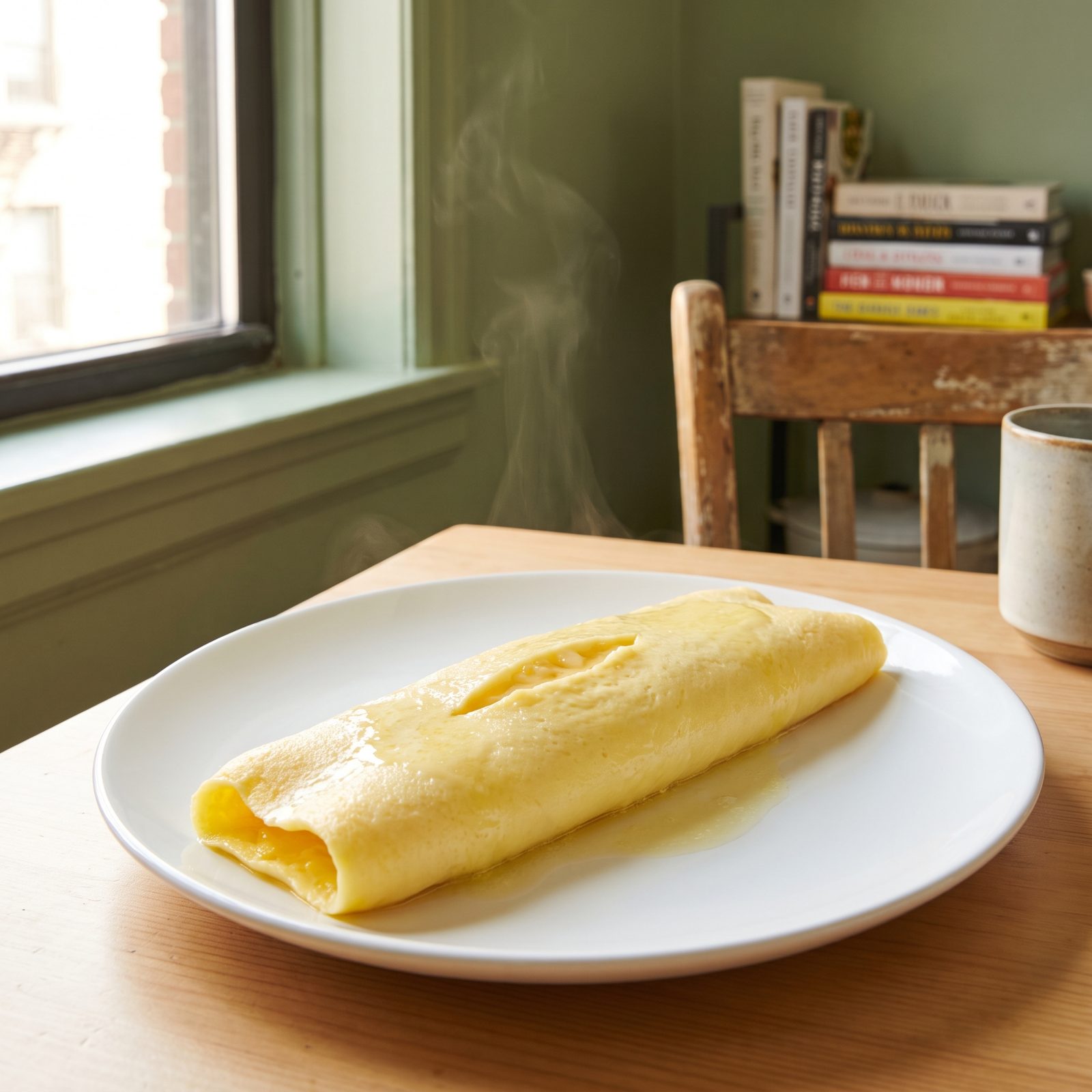 French Omelet With a Barely Set Center