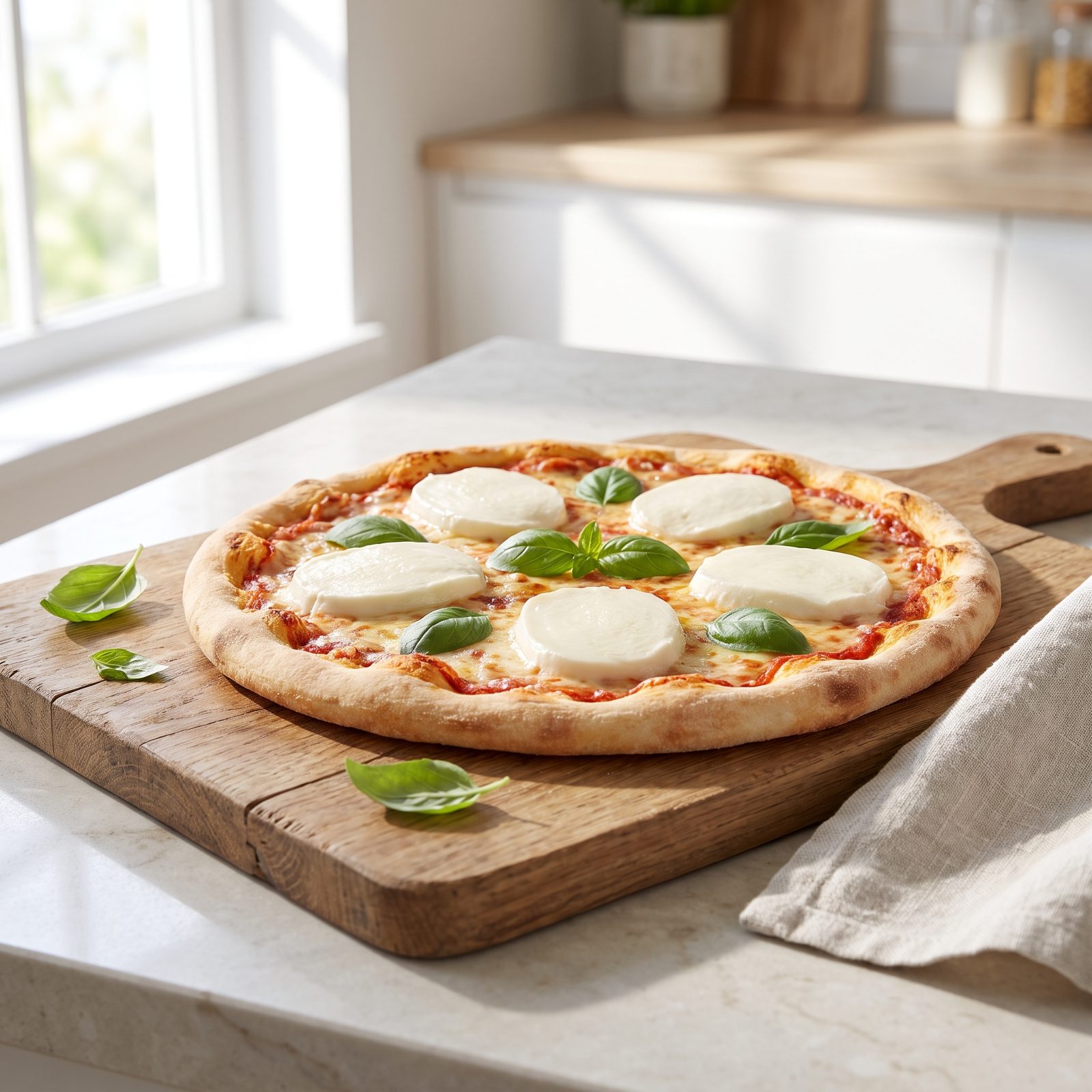 Fresh Mozzarella Pizza With Properly Drained Cheese