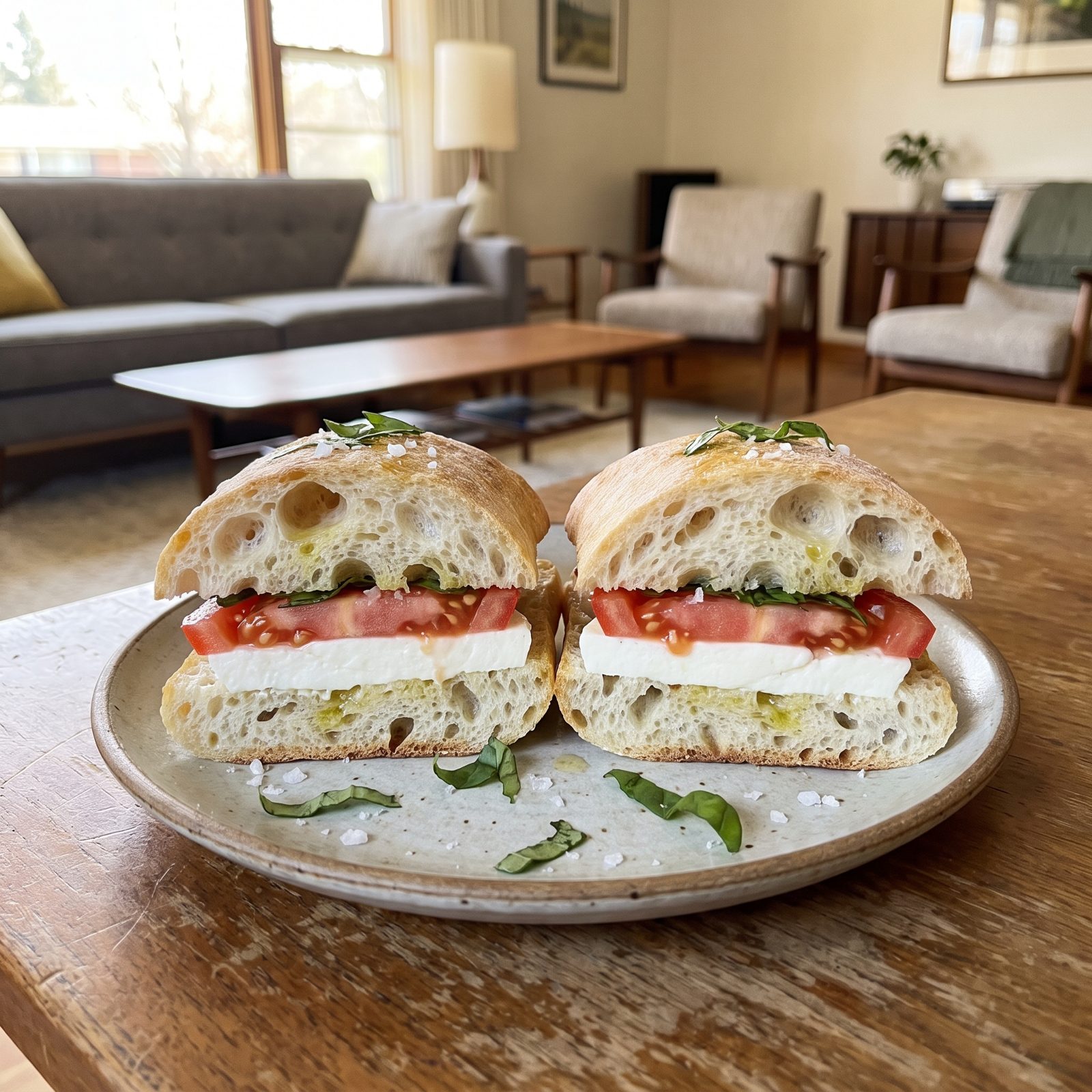 Fresh Mozzarella and Tomato on Ciabatta