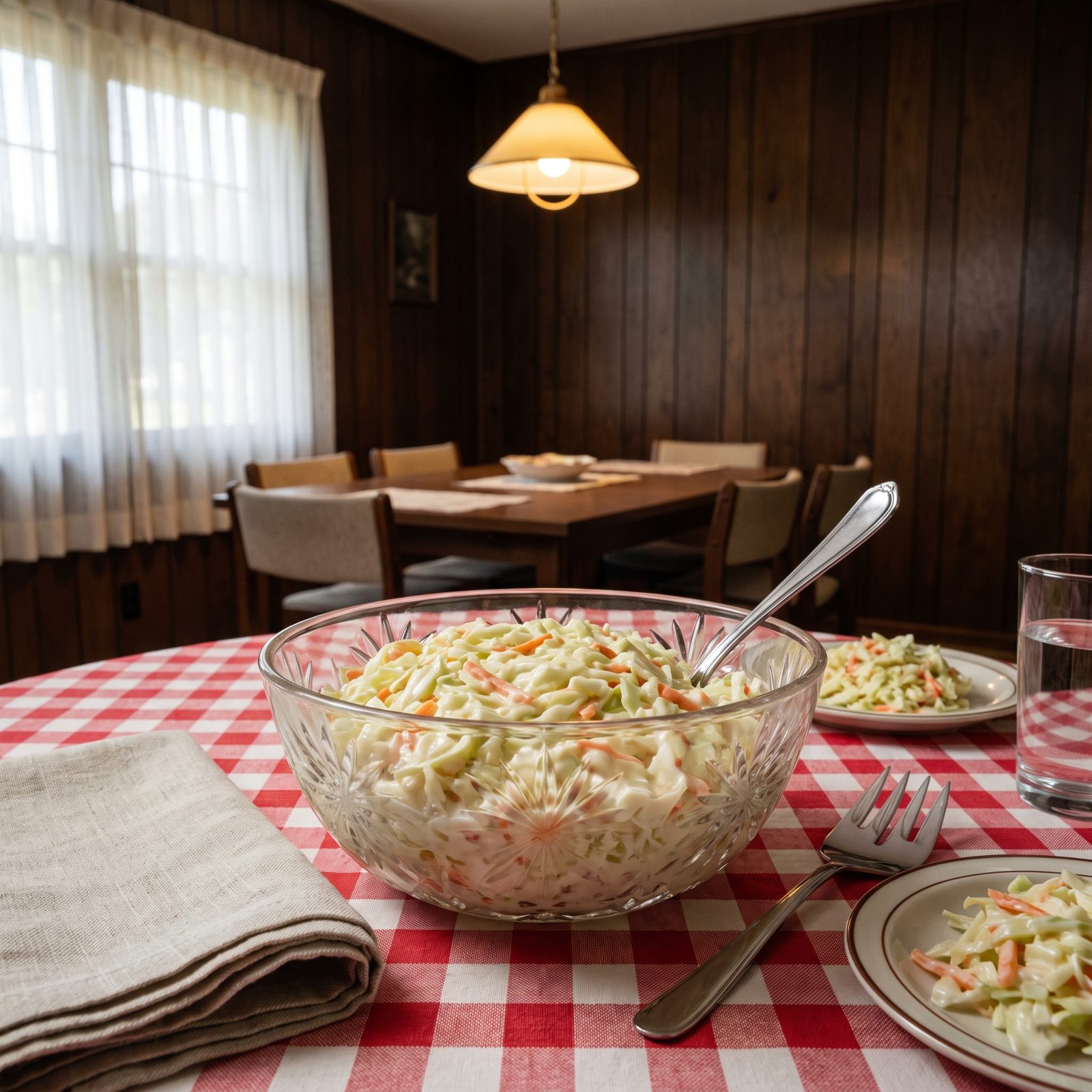 Friday's Creamy Cabbage Coleslaw in the Pressed-Glass Bowl