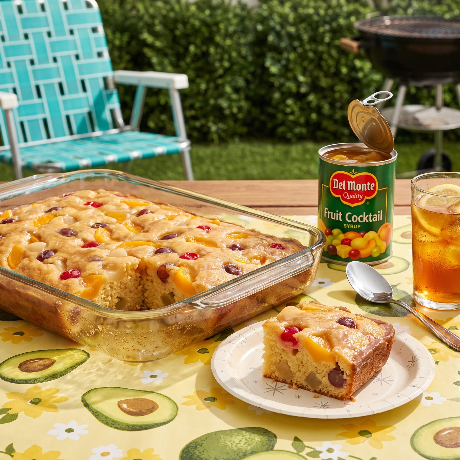 Fruit Cocktail Cake Poured Straight From the Syrupy Can