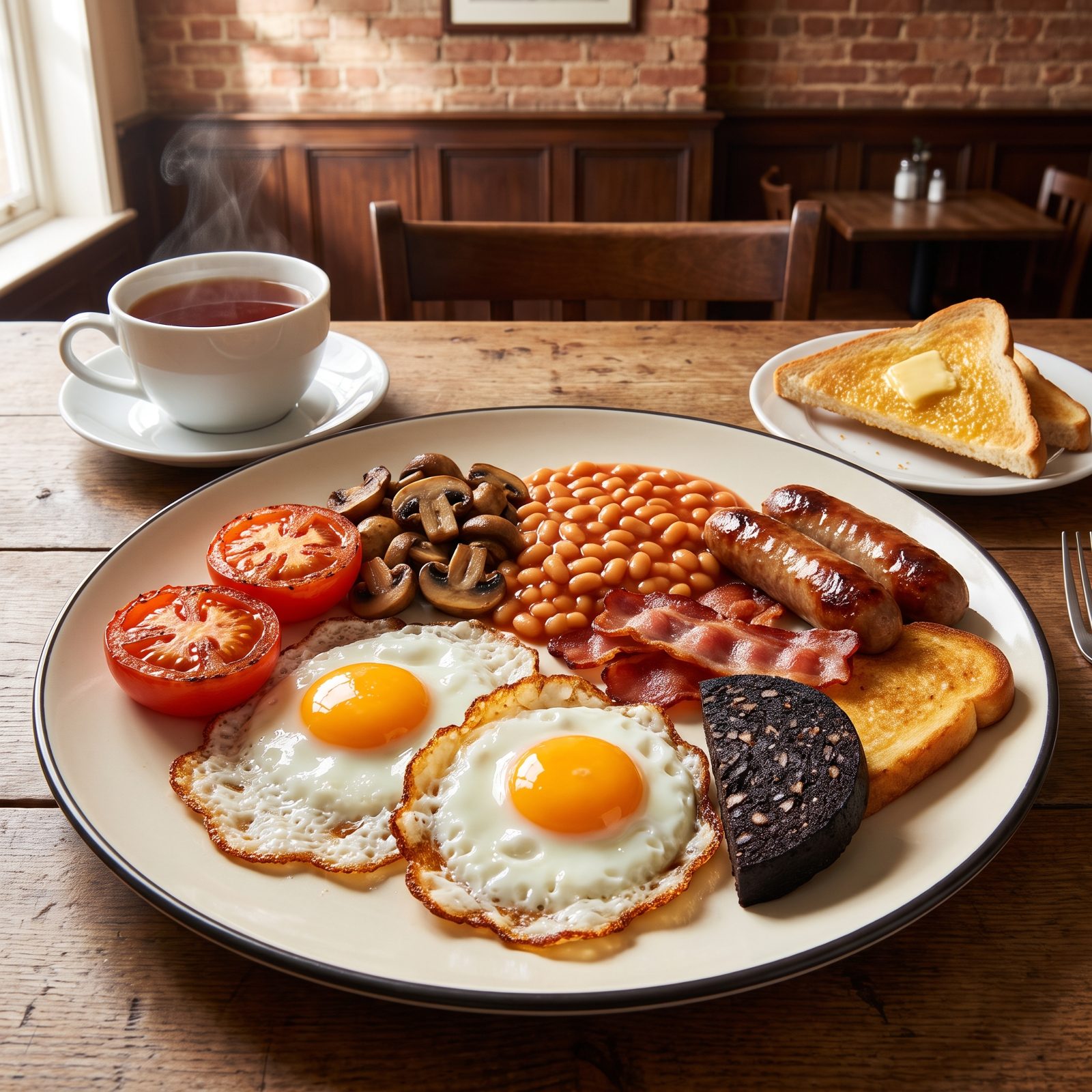 Full English Breakfast With Crisp-Edged Eggs