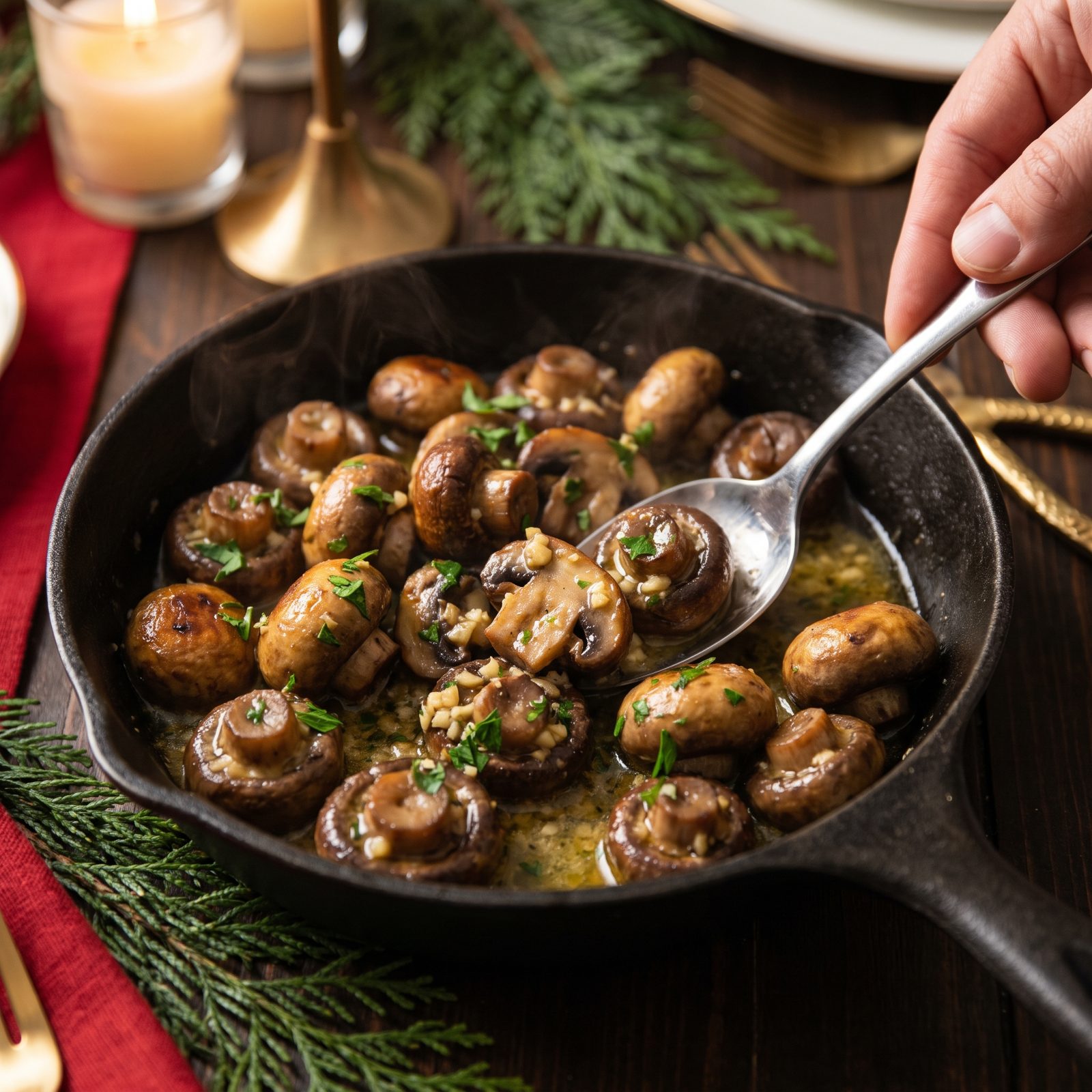 Garlic Butter Mushrooms, Small and Glistening and Gone in a Flash