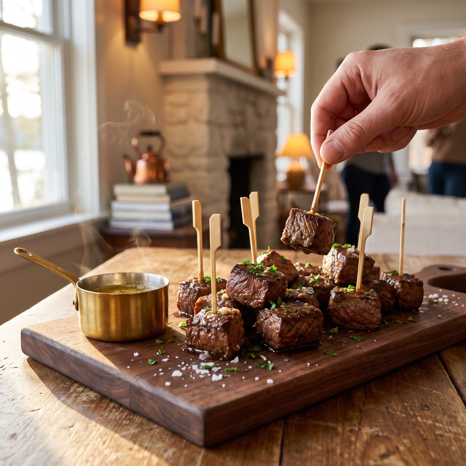 Garlic-Butter Steak Bites on Cocktail Picks
