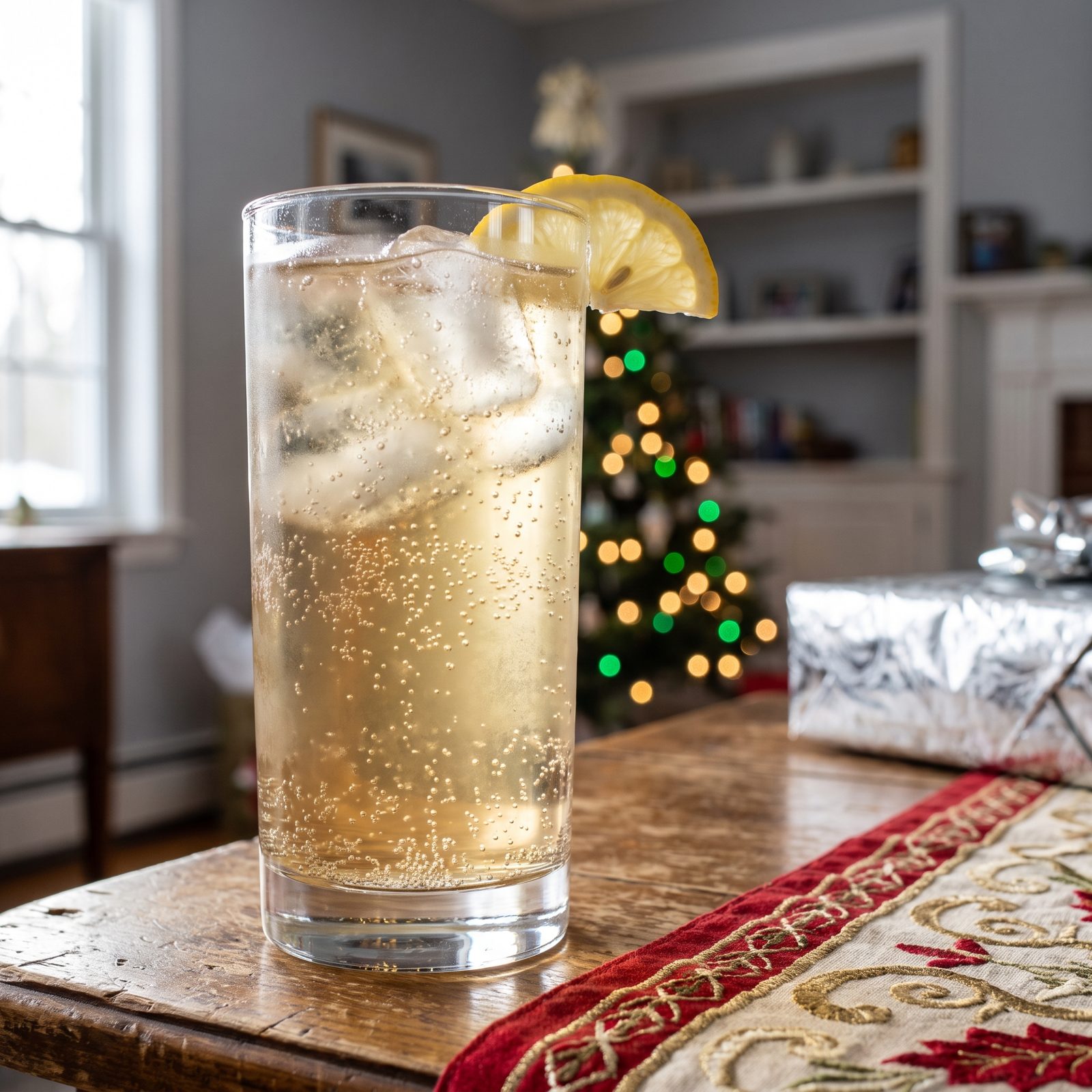 Ginger Ale Poured Over Ice