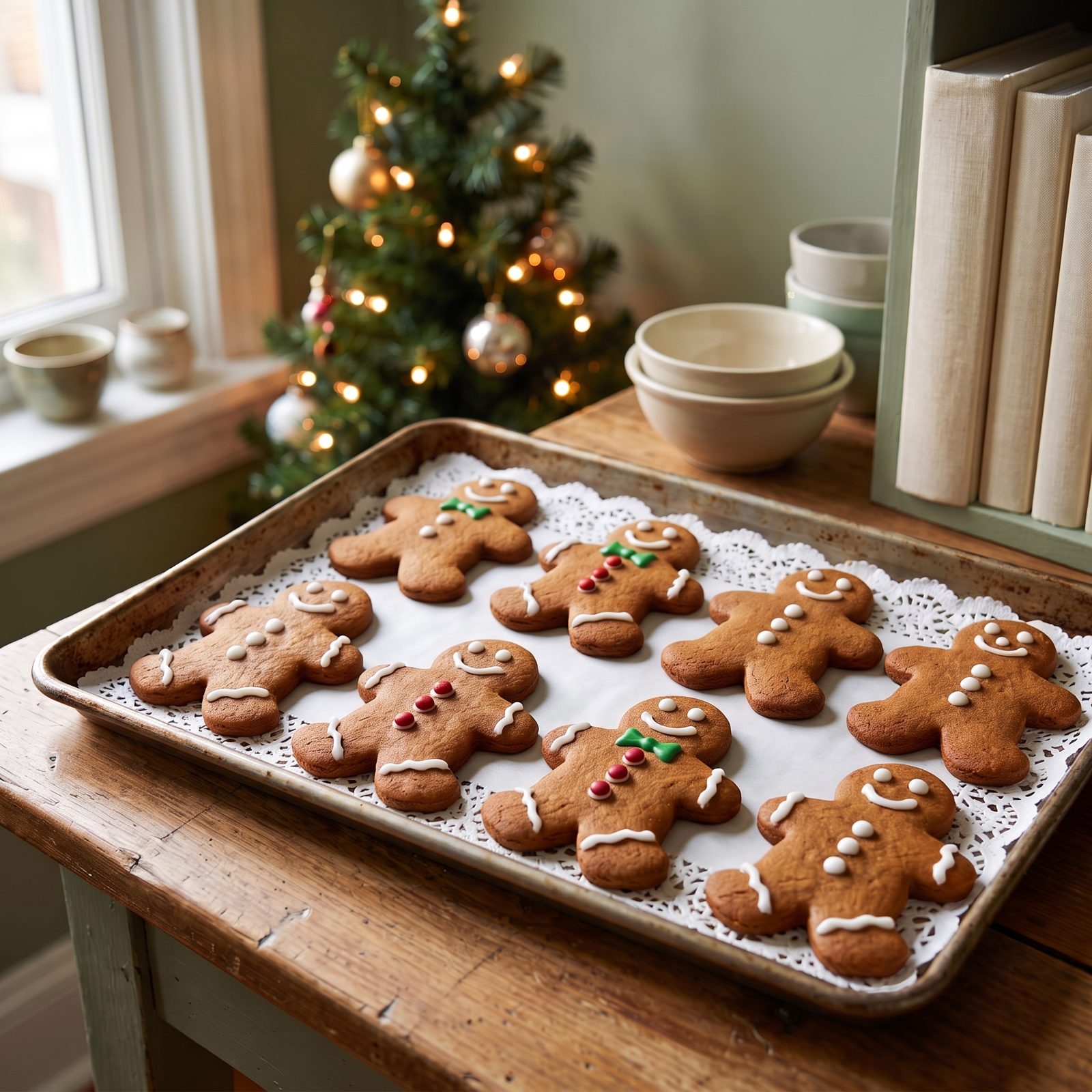 Gingerbread Men With Icing Buttons and Faces