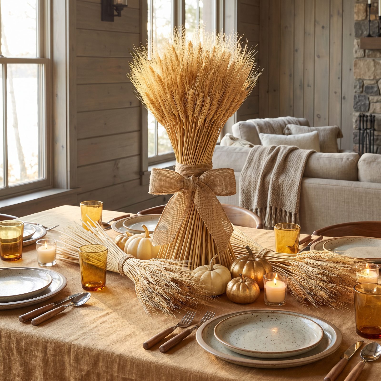A Golden Wheat Sheaf Centerpiece