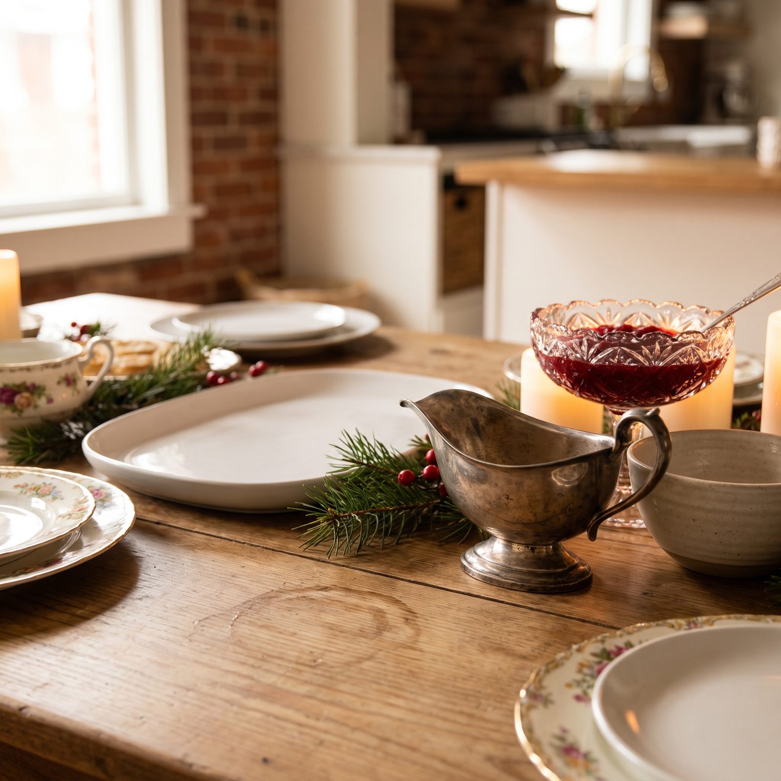 Grandparents' Serving Pieces Mixed With Modern Dishes