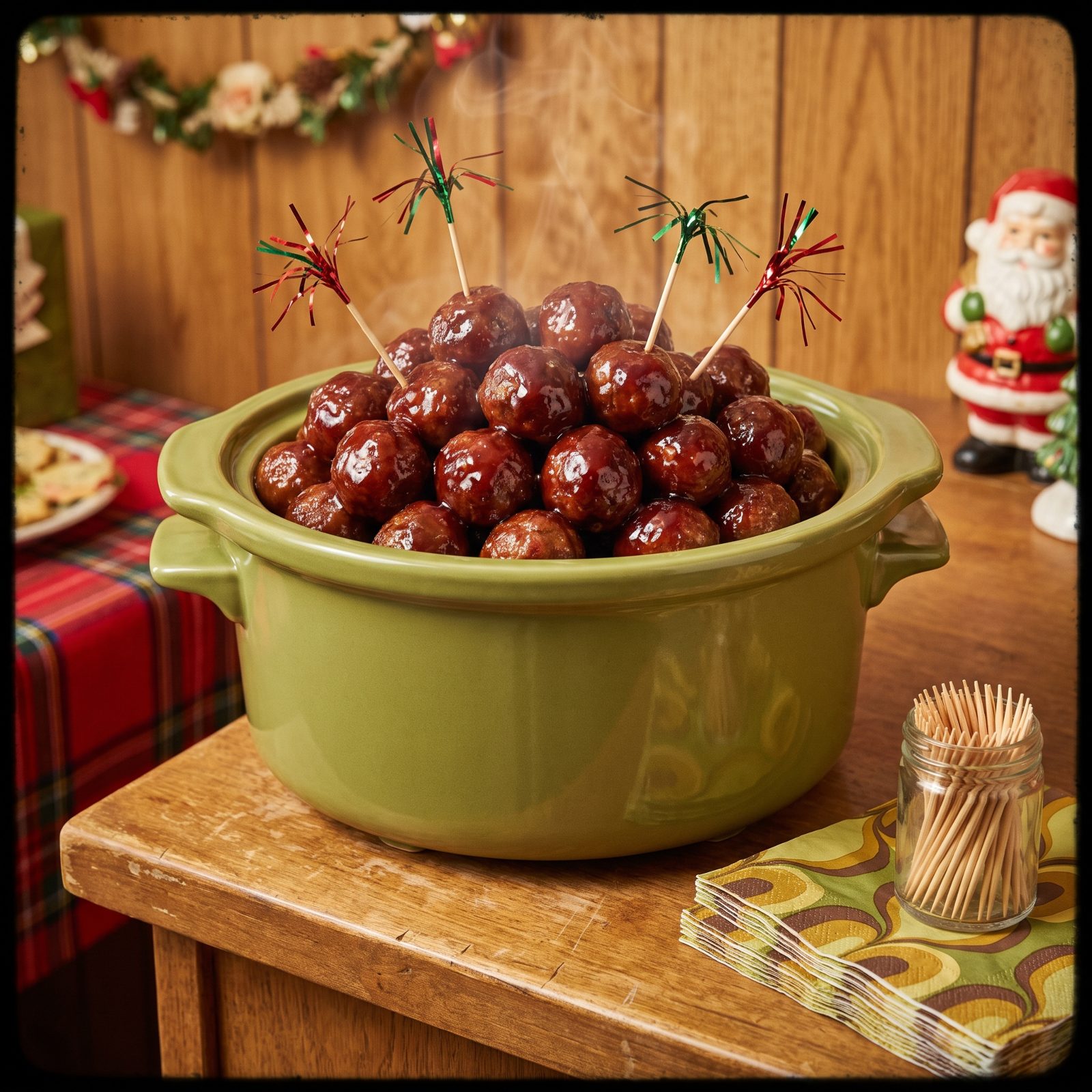 Grape Jelly and Chili Sauce Meatballs in the Crock Pot