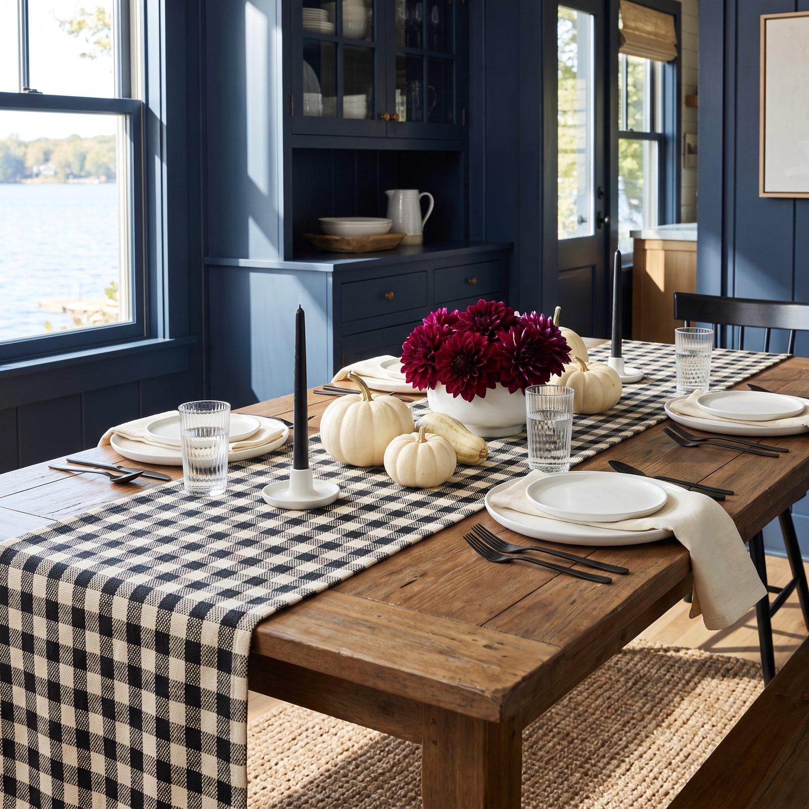 Graphic Checkerboard Thanksgiving Table