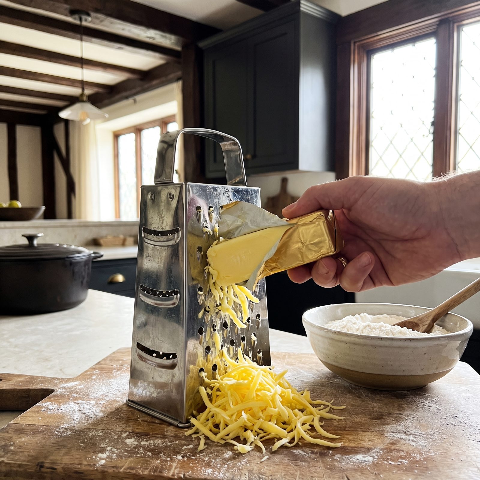 Grate Frozen Butter Into Your Dough for Flakier Biscuits and Pie Crust