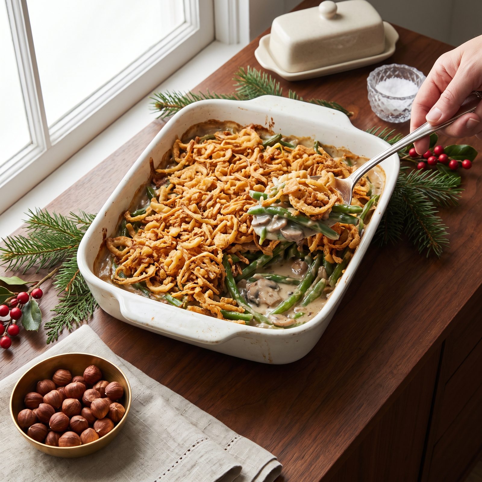 Green Bean Casserole With Crispy Onions, the Side Everyone Pretends Not to Love