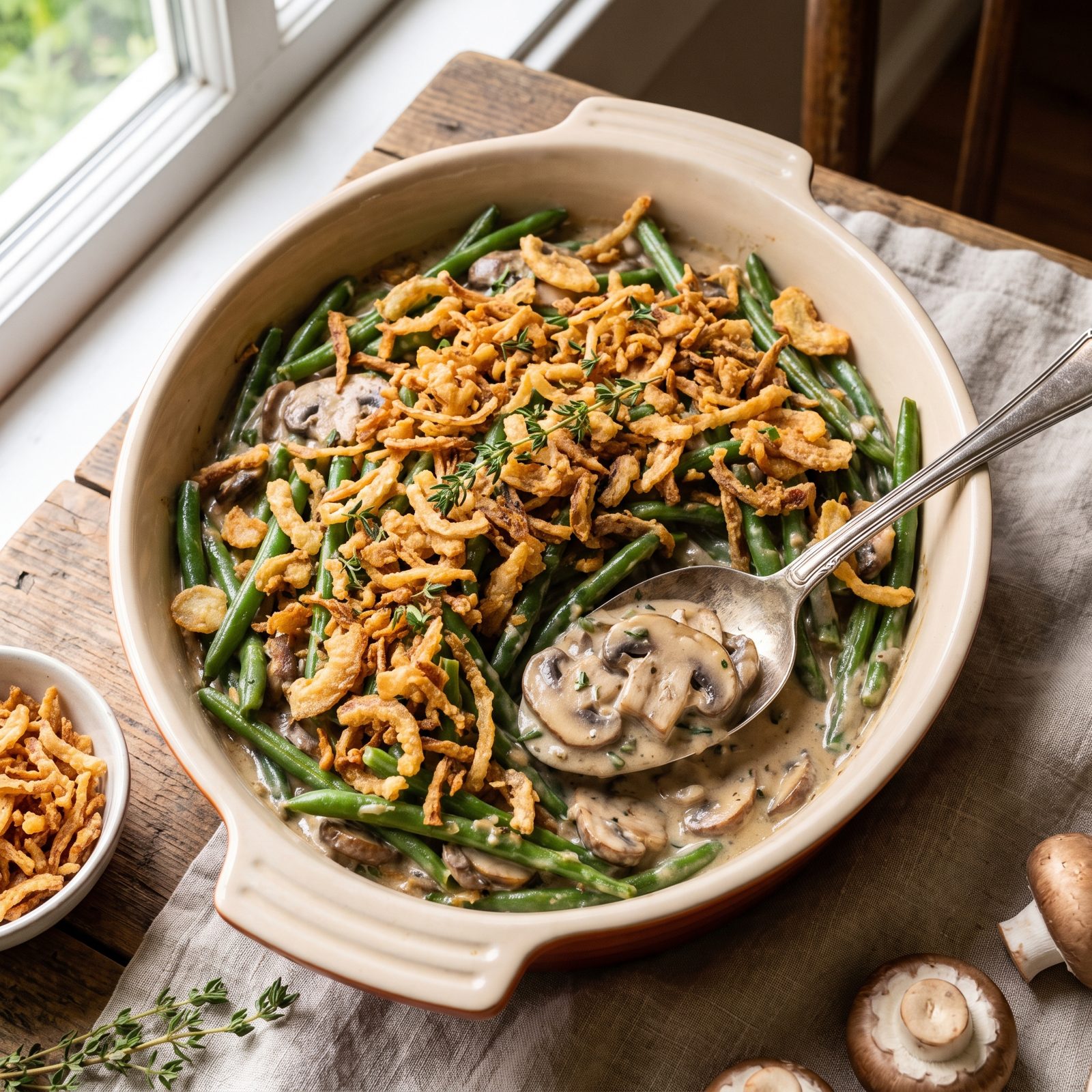 Green Bean Casserole With Fresh Mushrooms
