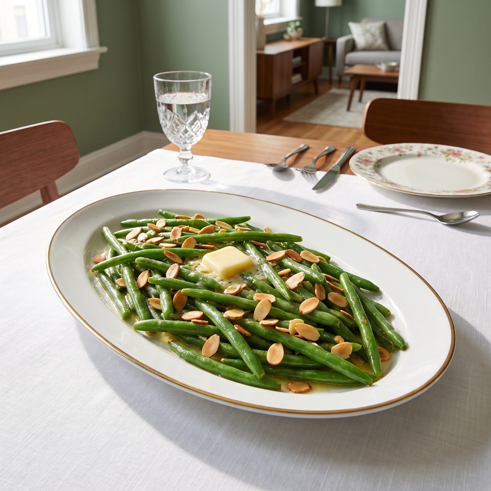 Green Beans Almondine with Toasted Almonds and Butter