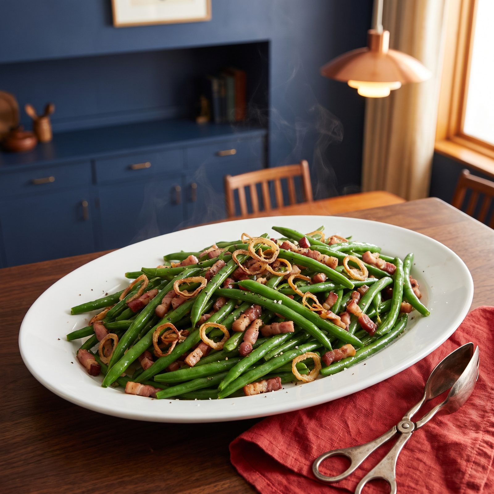 Green Beans With Bacon and Shallots