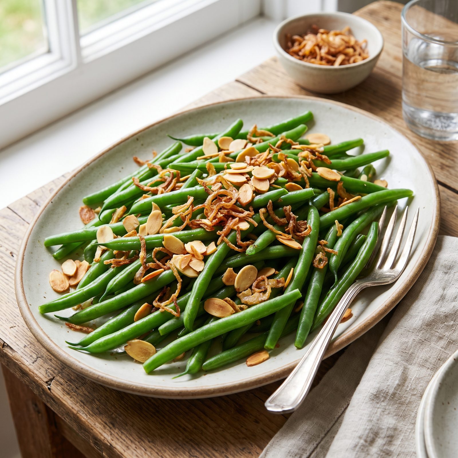 Green Beans With Shallots and Toasted Almonds