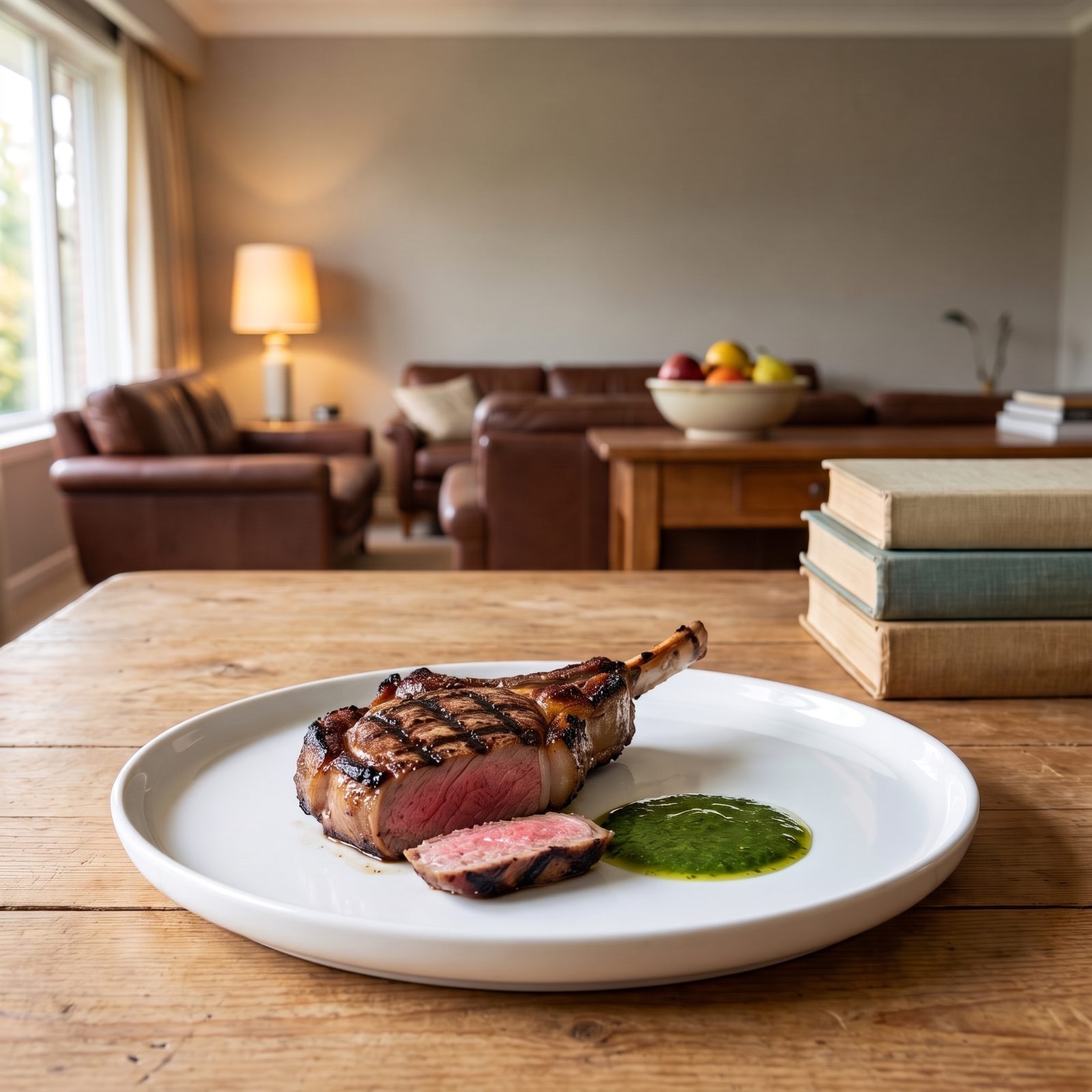 Grilled Lamb Chop With Mint Sauce